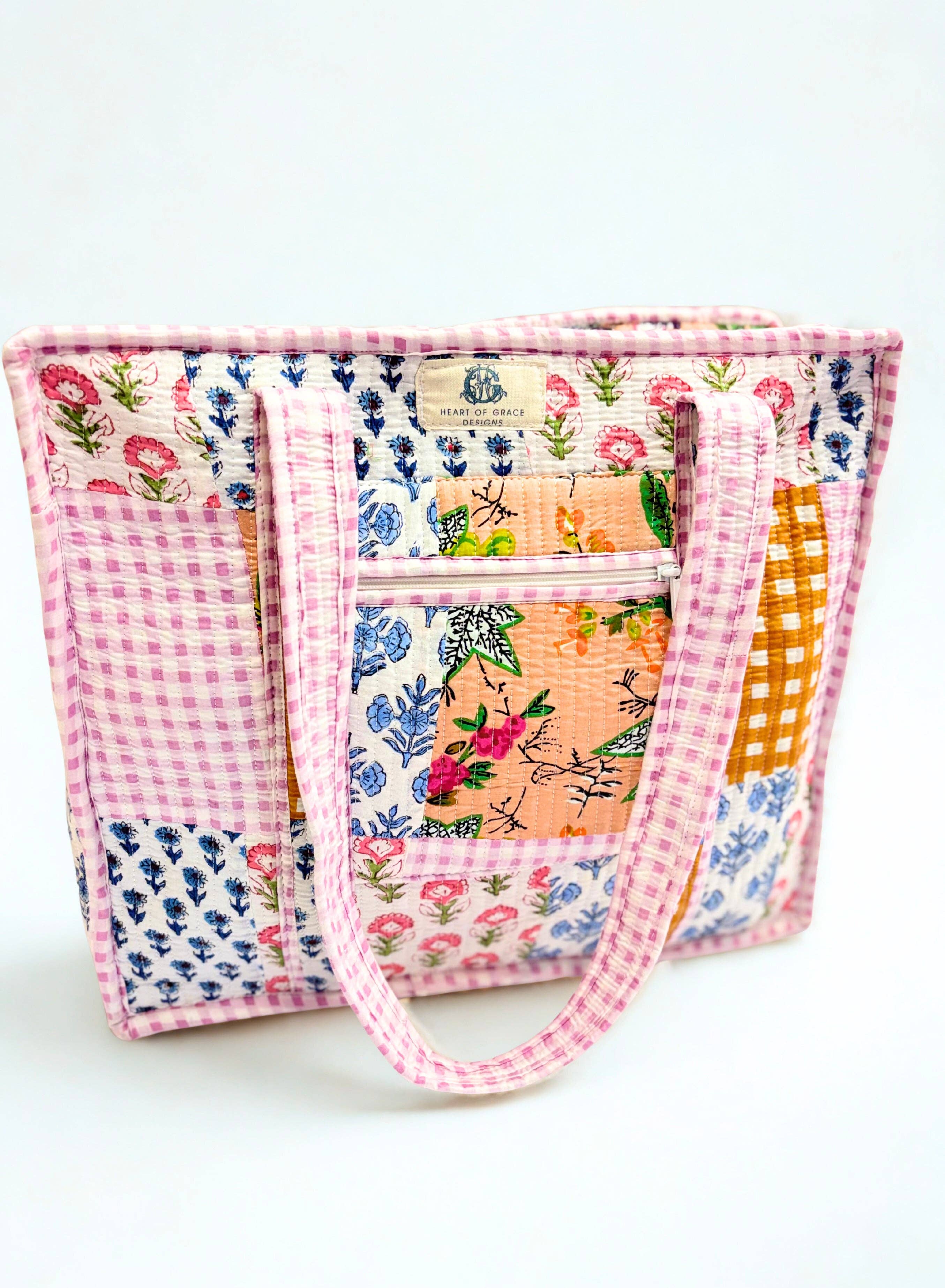 Lila Chapelle | Quilted Zipper Tote |READY TO SHIP: 0001