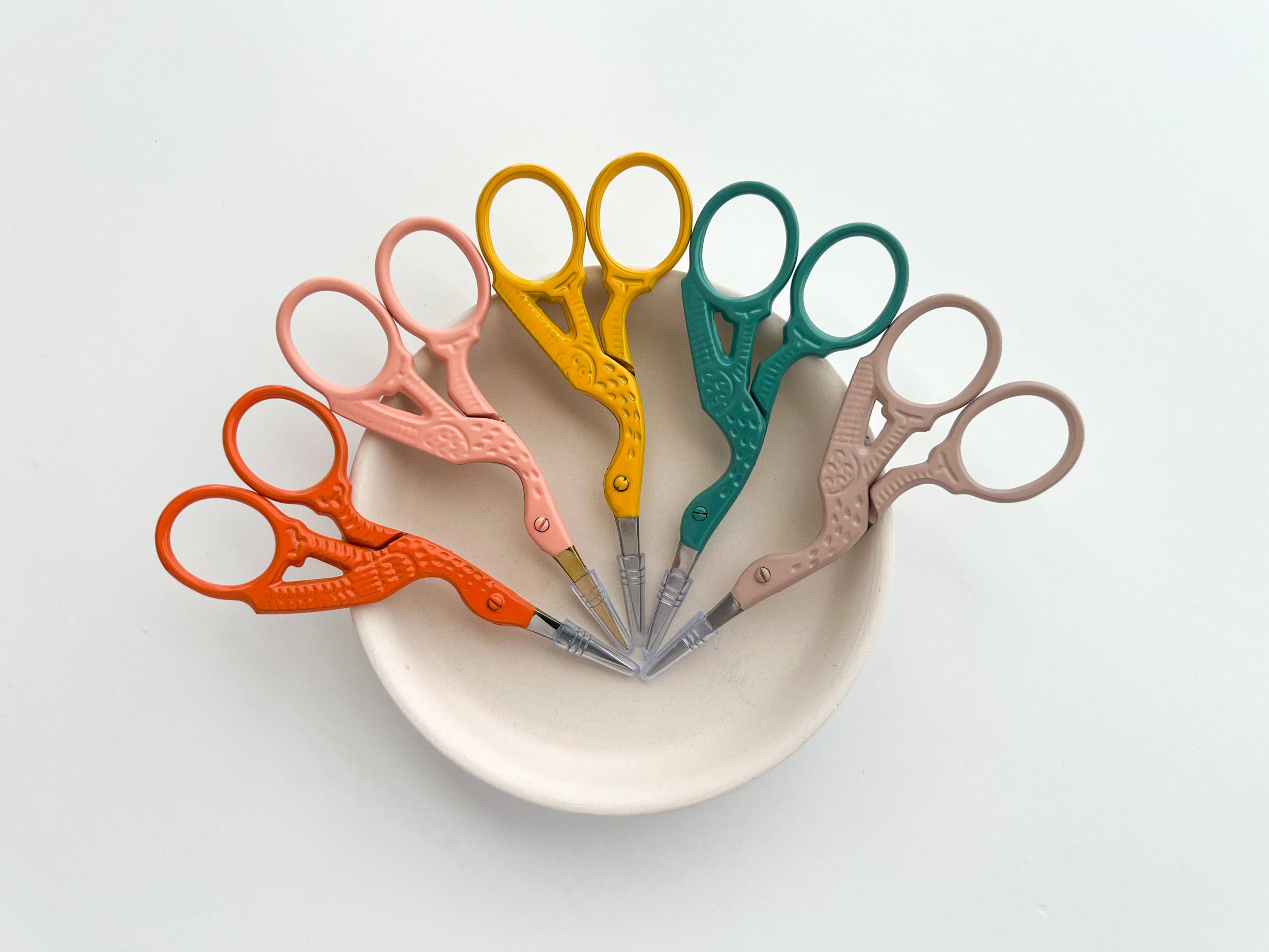 Bird scissors, small sewing scissors, stork scissors: Burnt orange