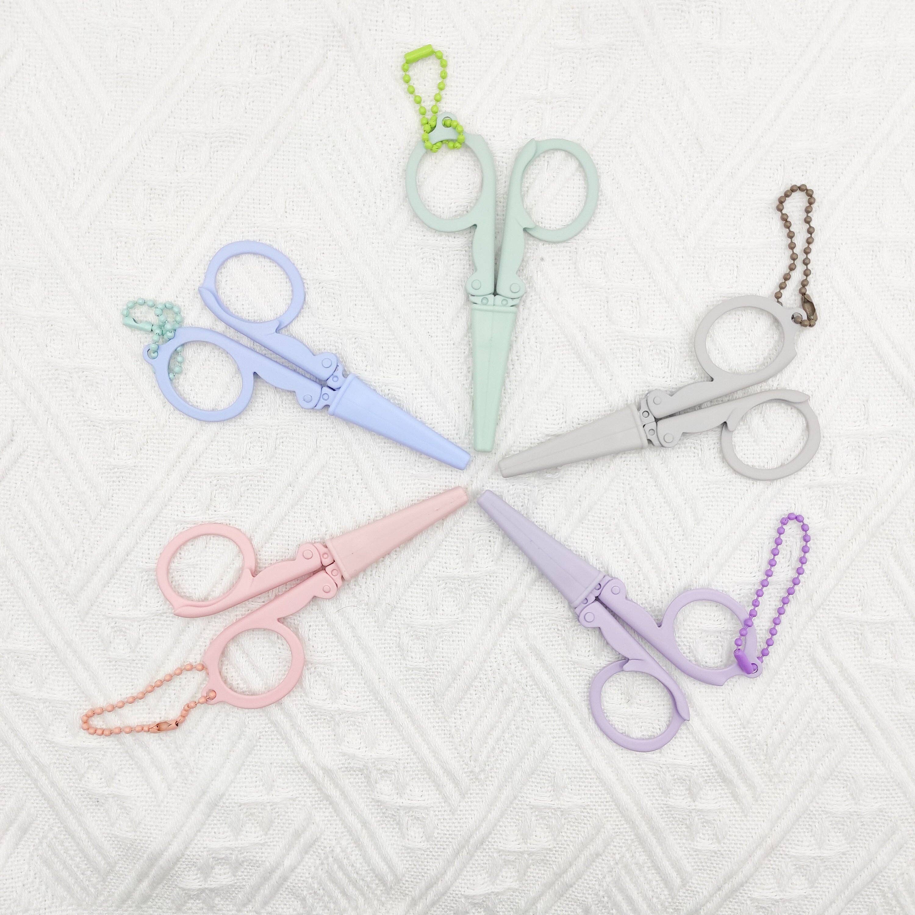 Portable folding scissors with sheath: Lavender