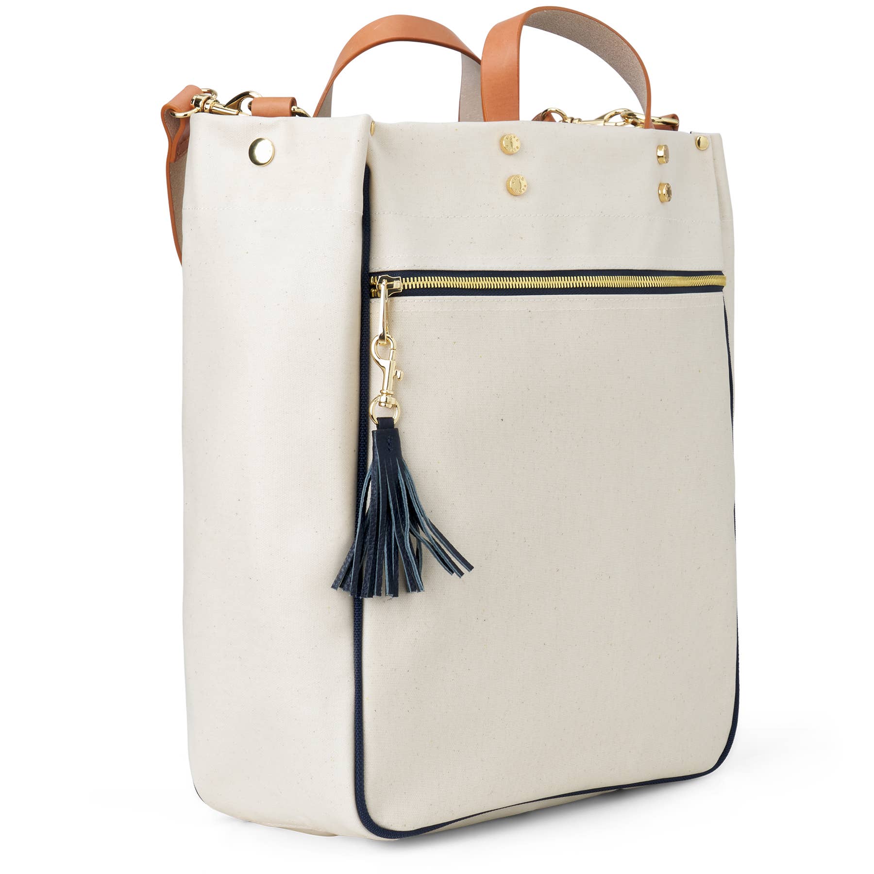 "Parker" Sailor Canvas Tote with Leather Accents