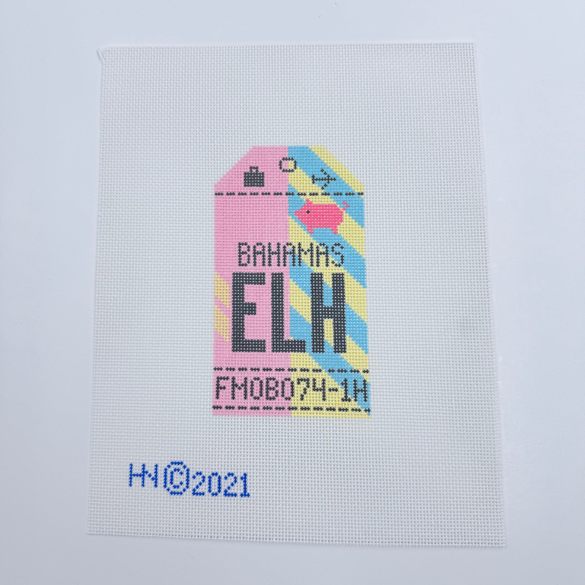 Bahamas Vintage Travel Tag Canvas