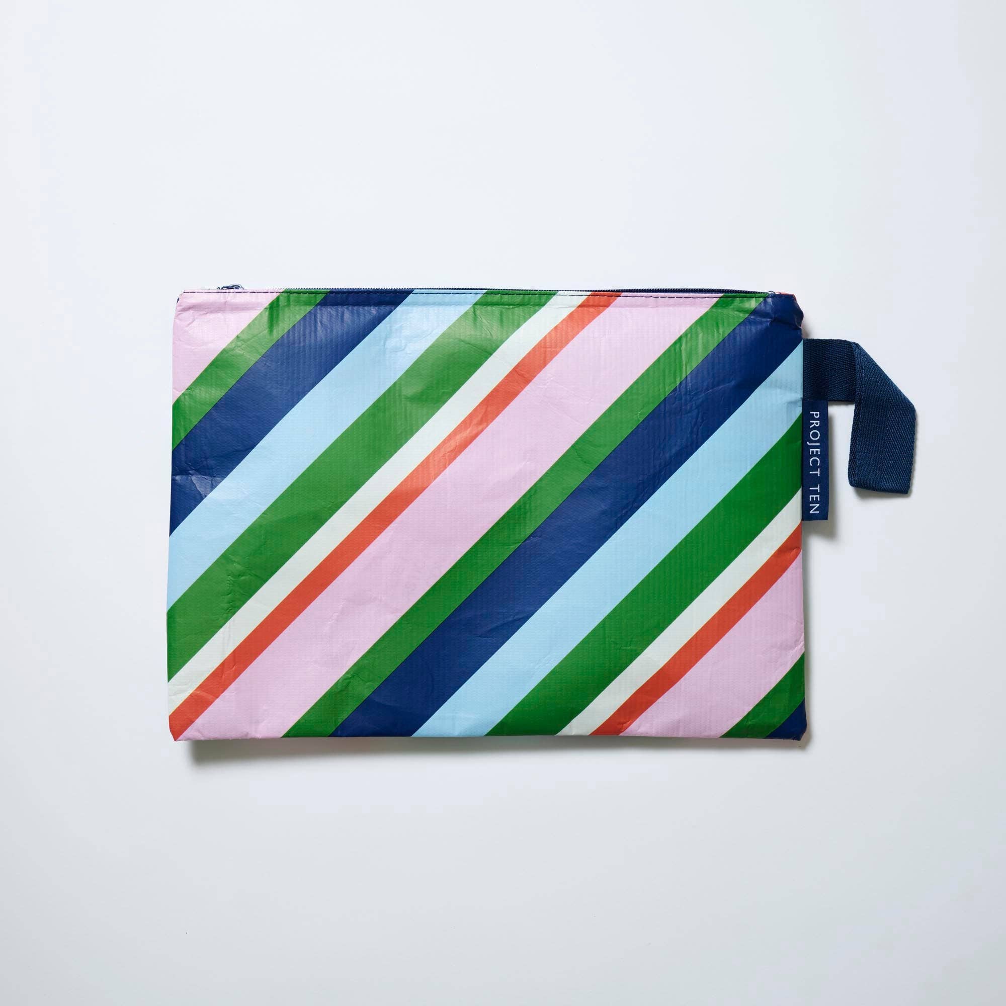 Large Zip Pouch – Rugby Stripe