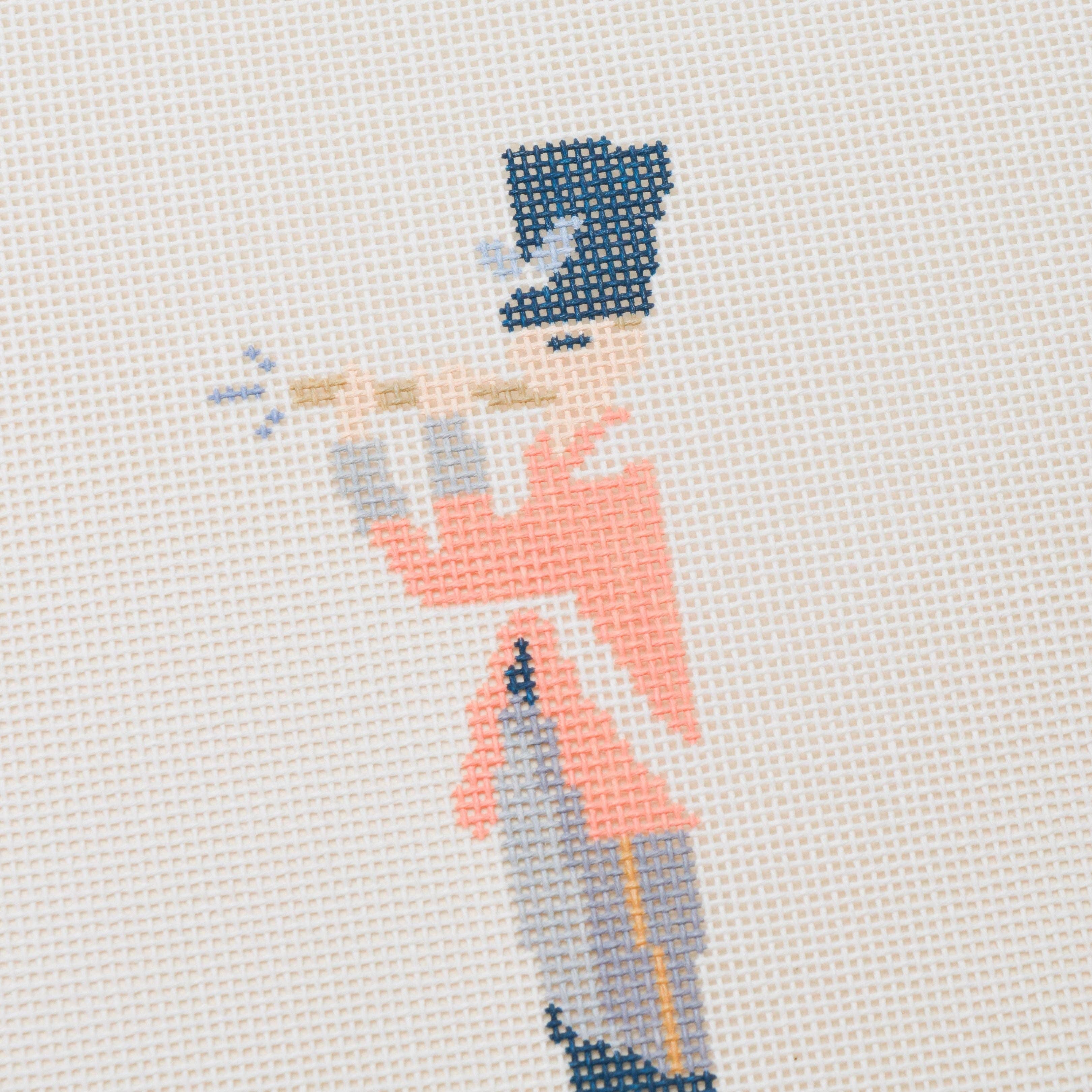 12 Days Of Christmas - Eleven Pipers Piping Hand Painted Needlepoint Canvas