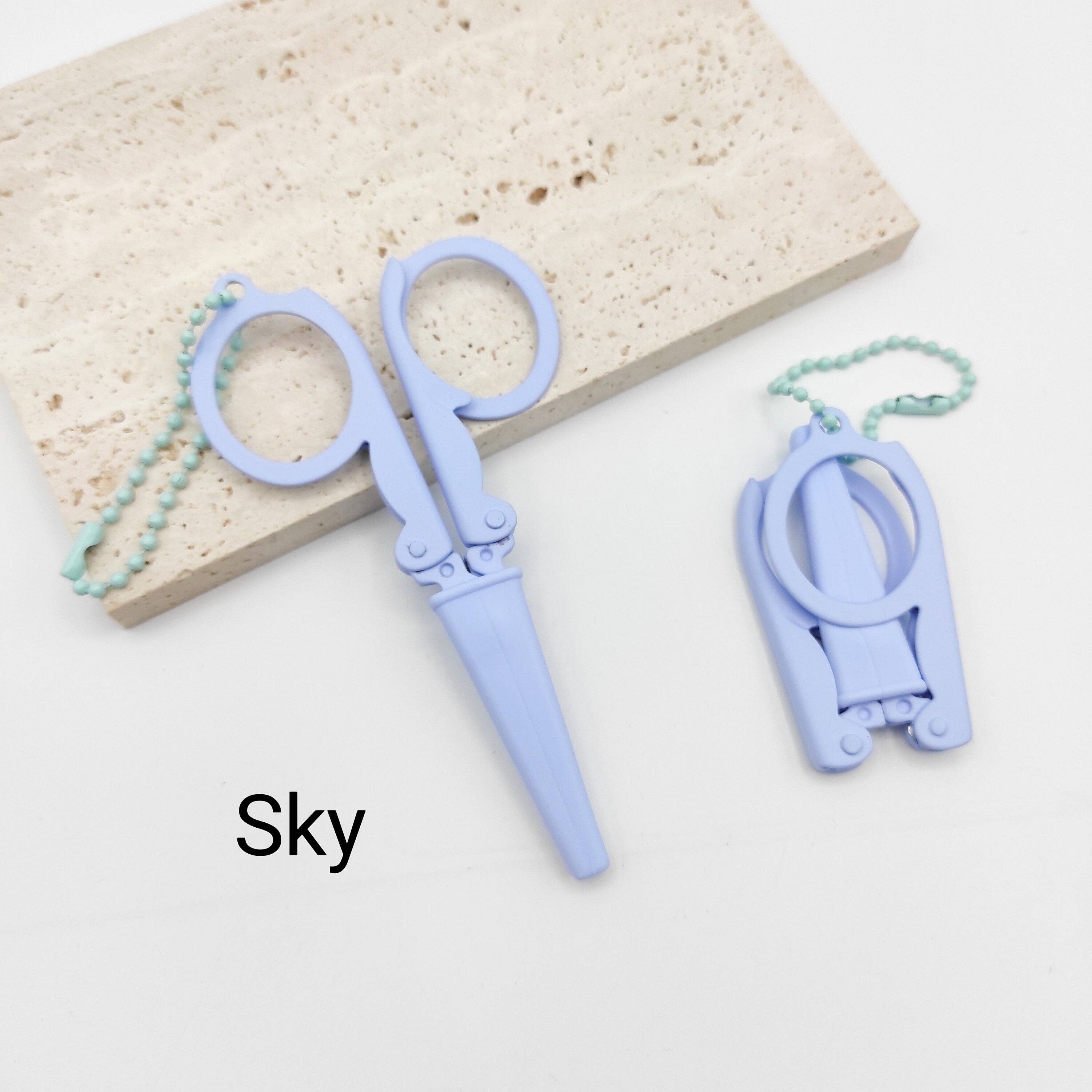 Portable folding scissors with sheath: Lavender