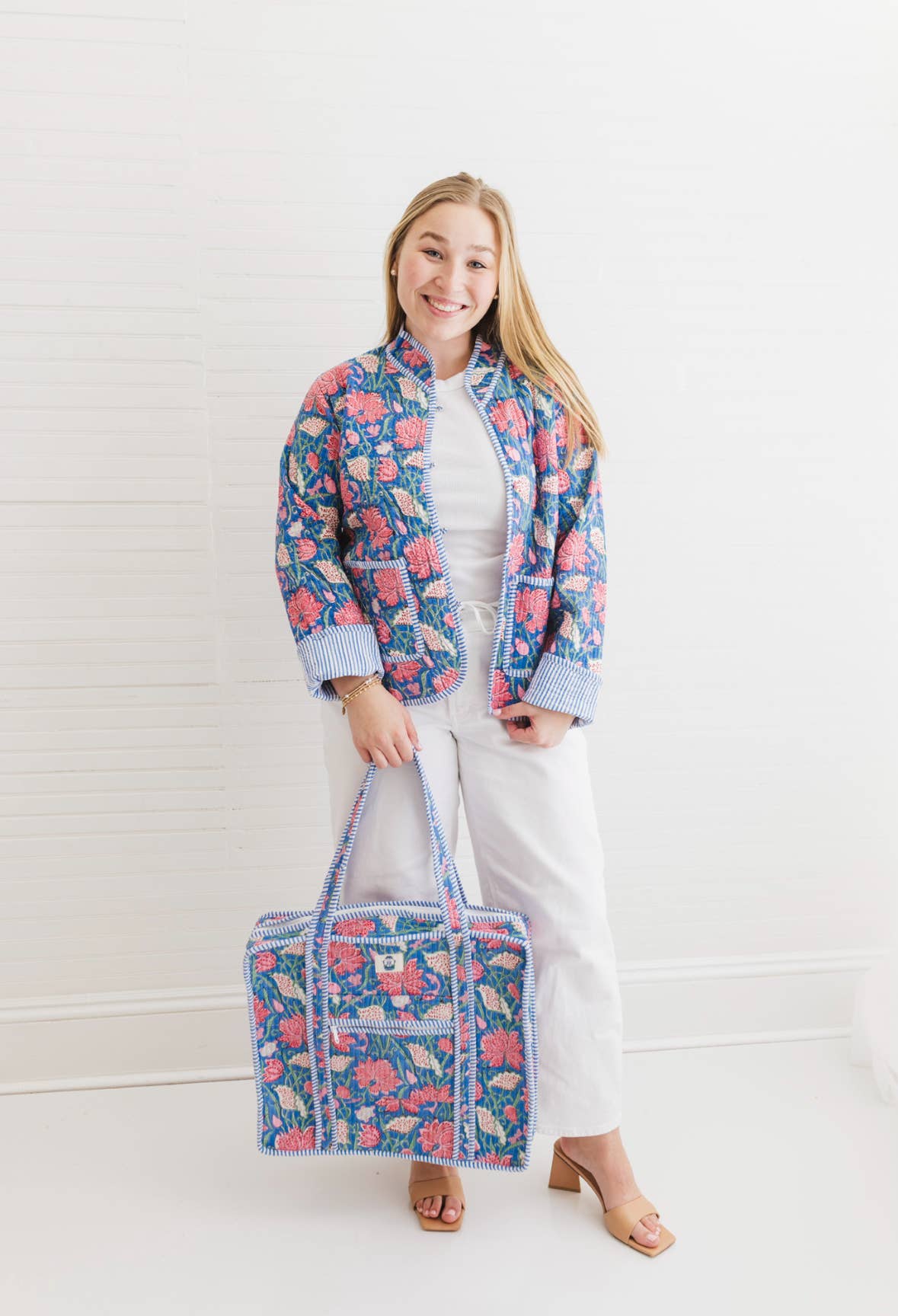 Seascape | Large Quilted Zipper Tote Bag