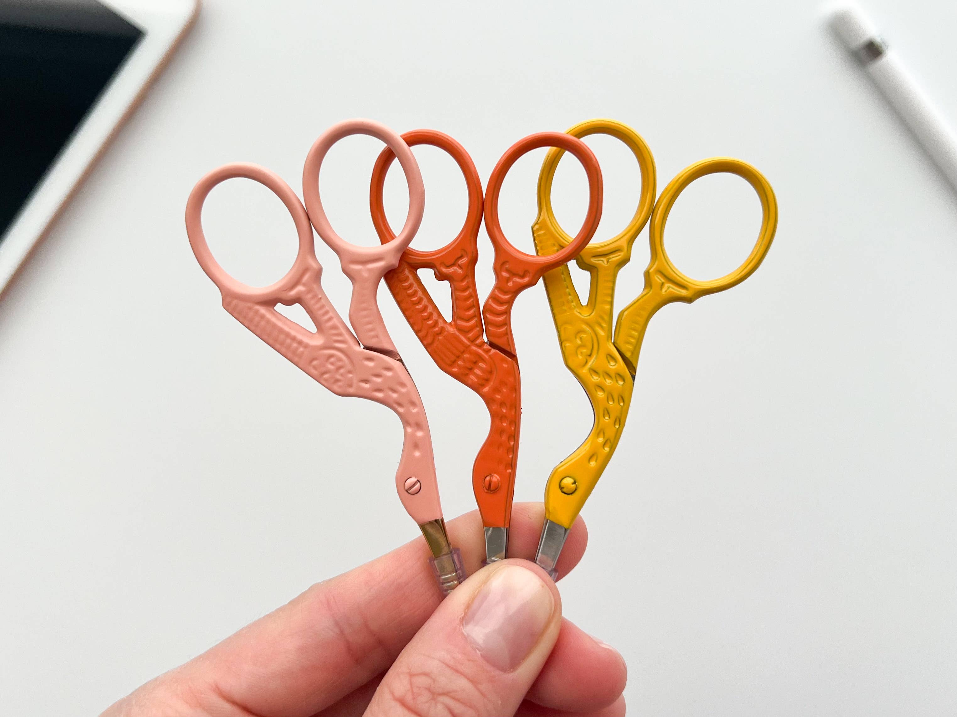 Bird scissors, small sewing scissors, stork scissors: Shell