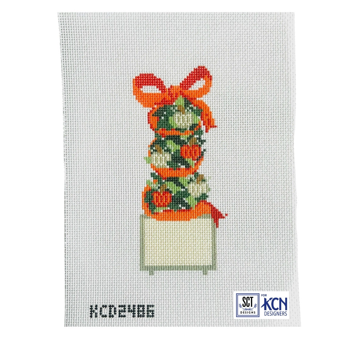Pumpkins Monogramable Topiary Canvas