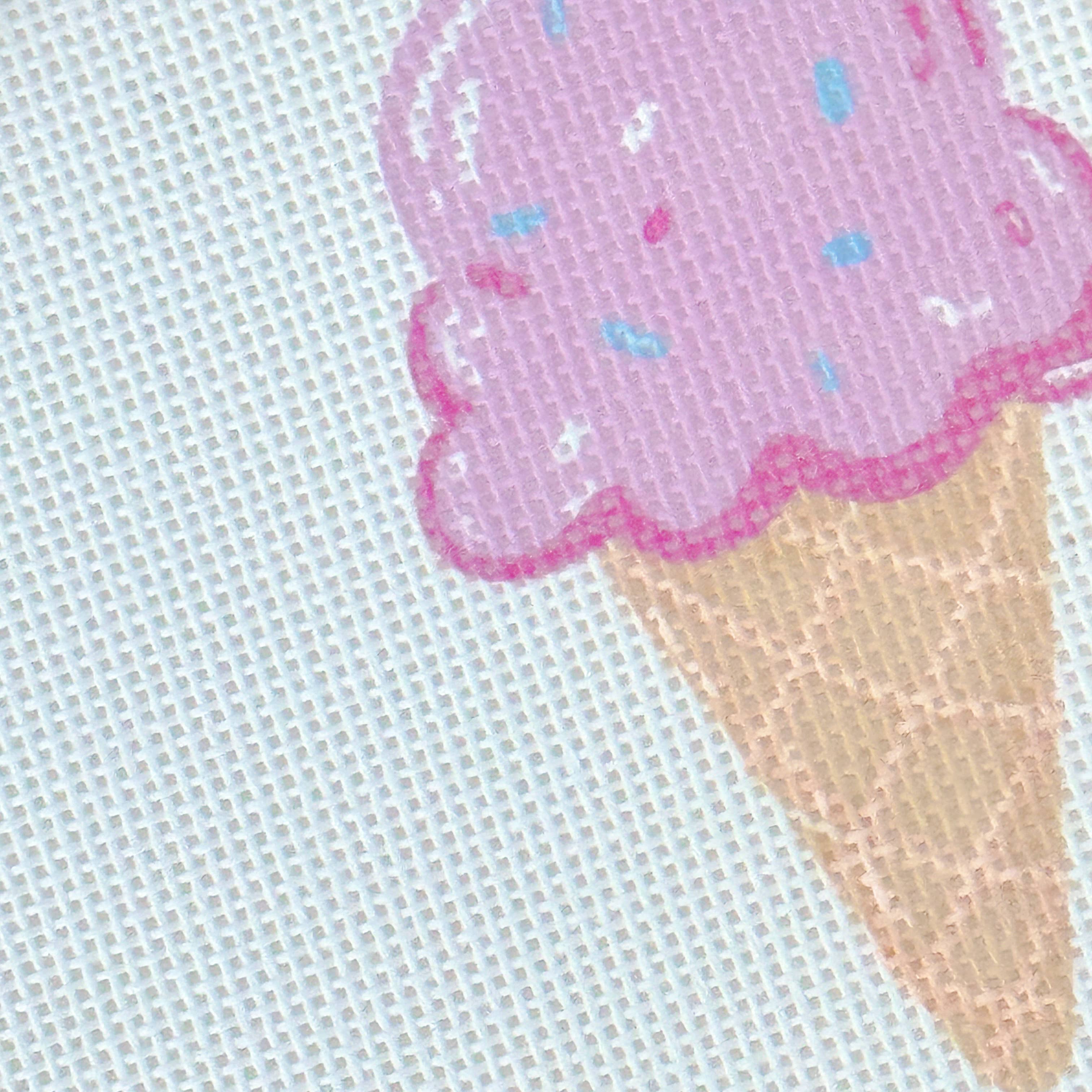 Summer Needlepoint Canvas, Artisan Printed, Icecream Needlep
