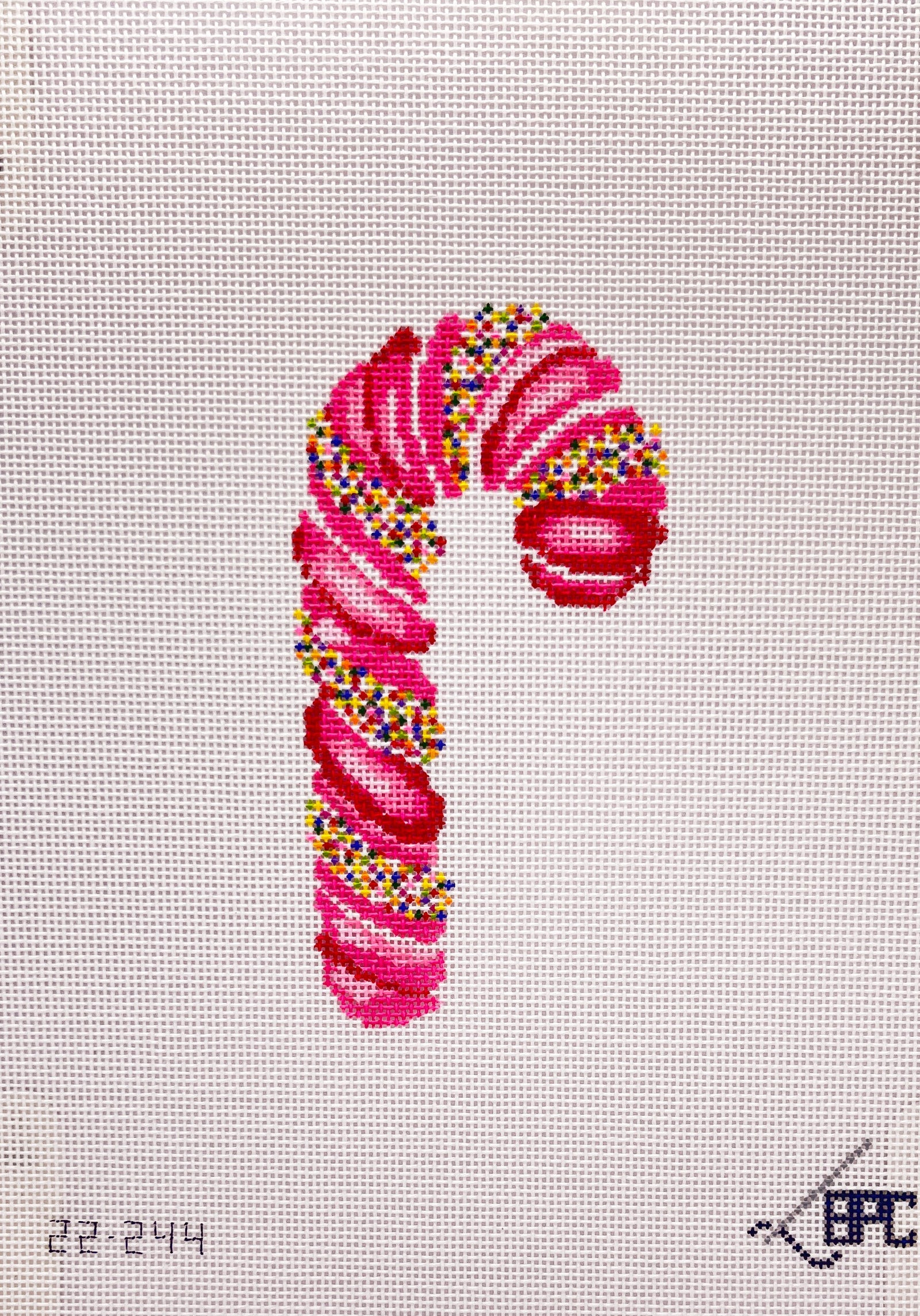 Sprinkle Candy Cane Pink Canvas