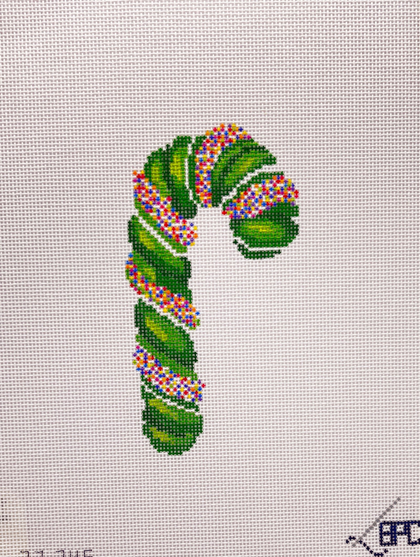 Sprinkle Candy Cane Green Canvas