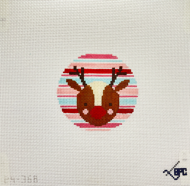 Reindeer with Stripes Canvas