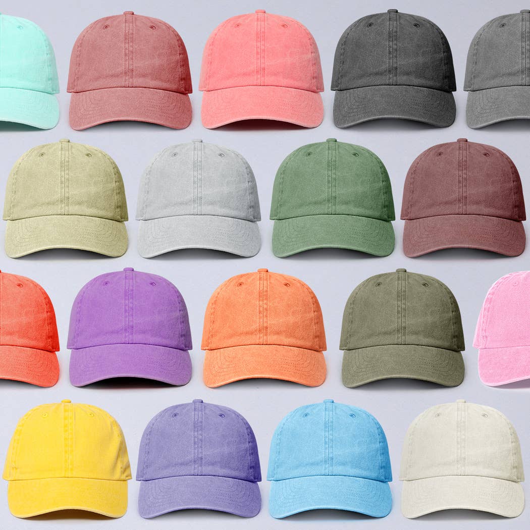 Pigment Dyed Cotton Baseball Dad Cap: GREEN / ONE SIZE