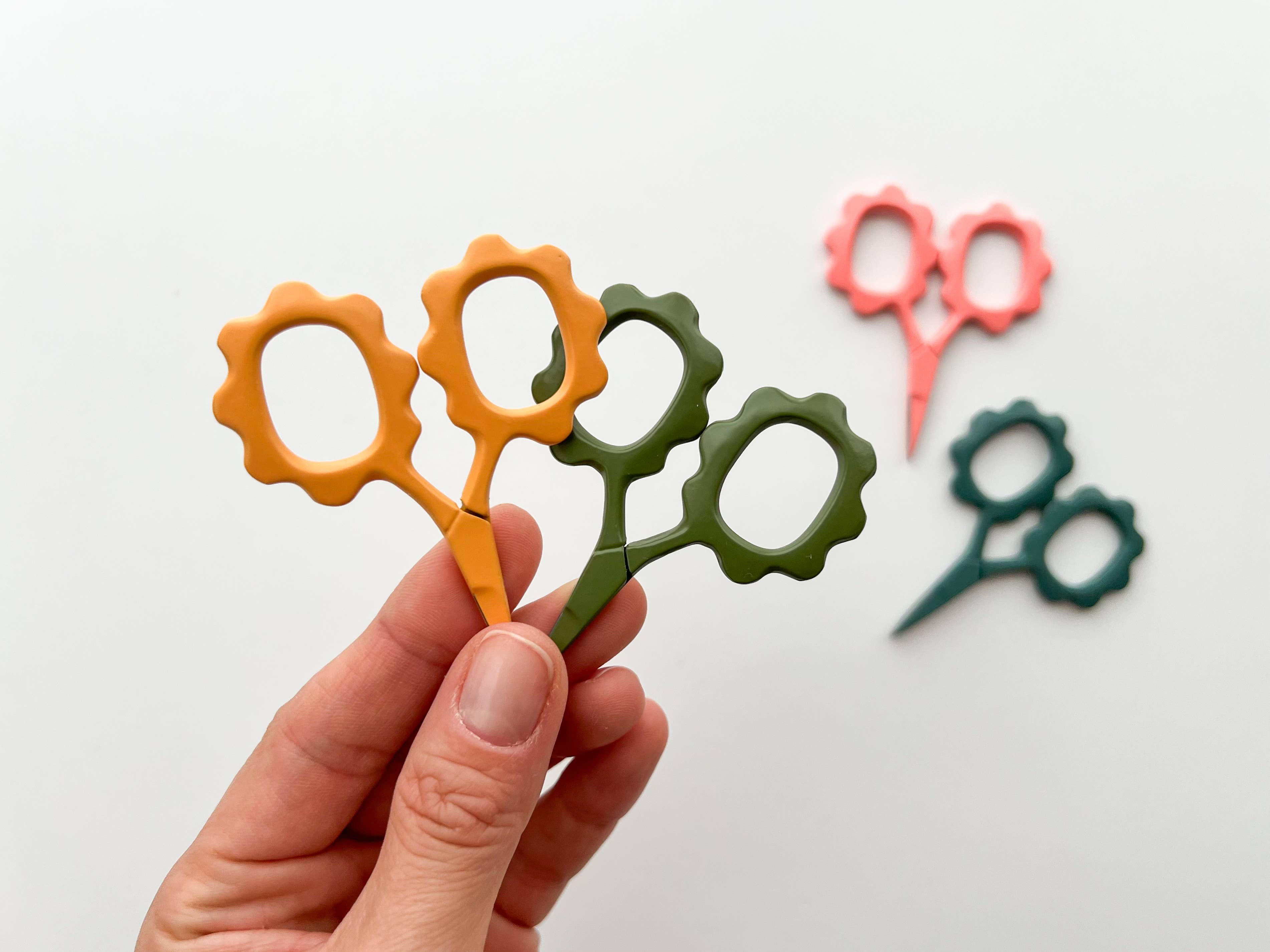 Small Flower scissors, tiny embroidery scissors: Dark Sage