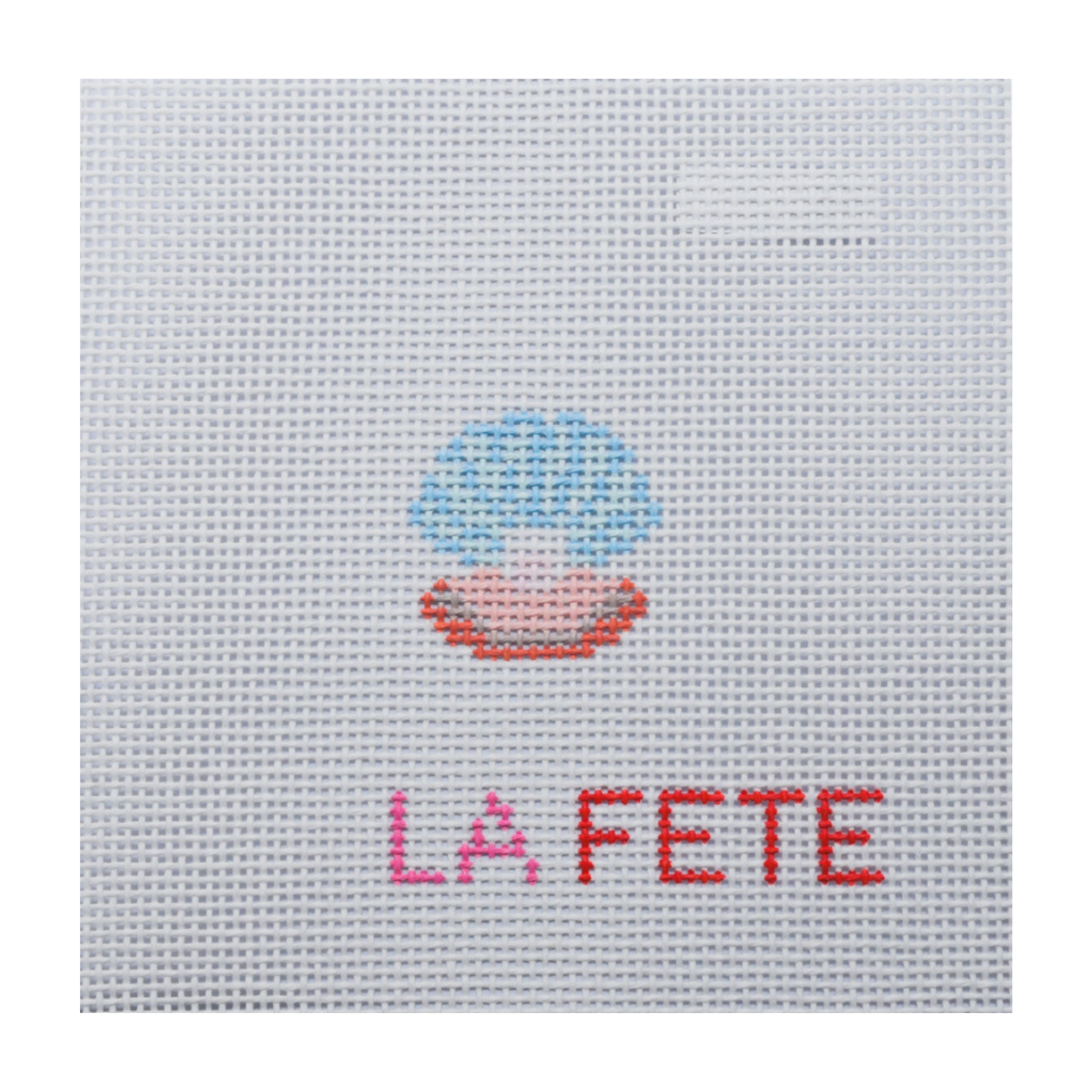 Glitter Oyster Shell with Pearl Hand Painted Needlepoint Canvas