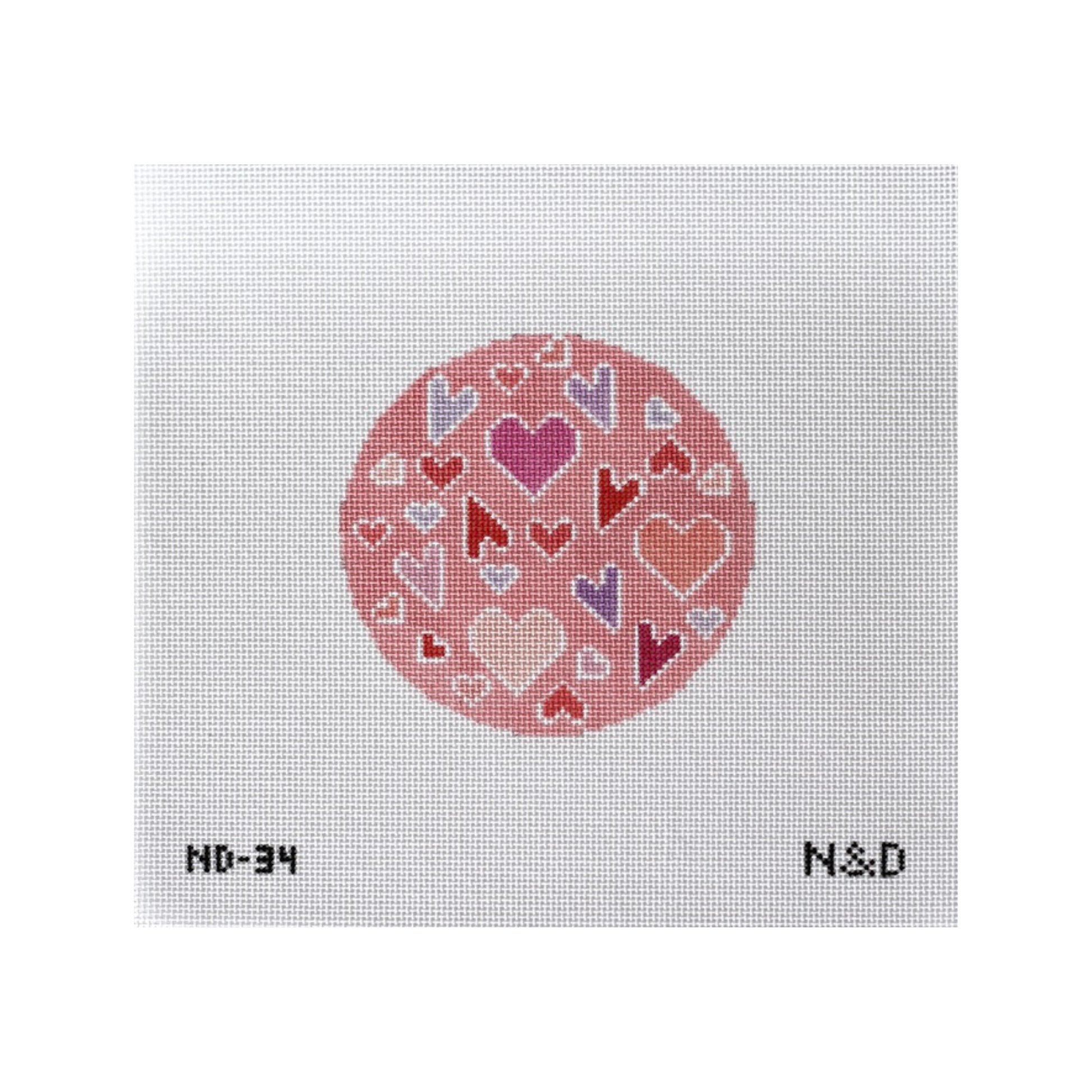 Crazy Hearts Round Canvas