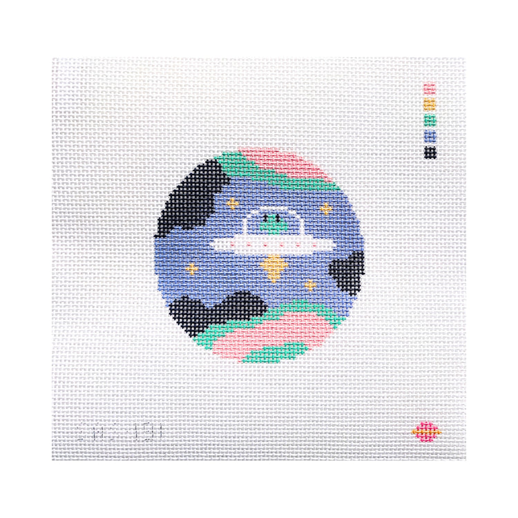 Starbound Alien Round Canvas