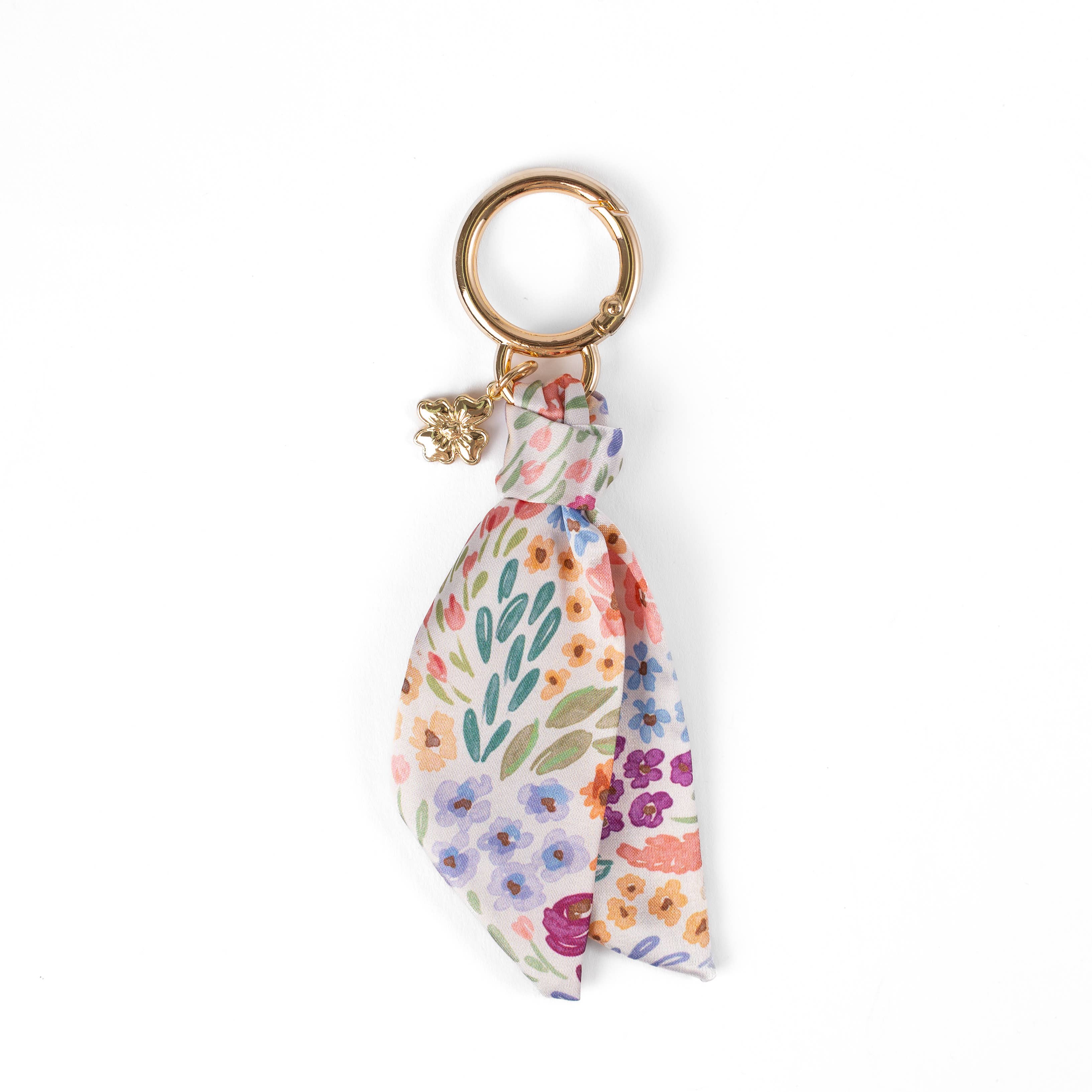 Floral Satin Keychain: Porcelain Floral