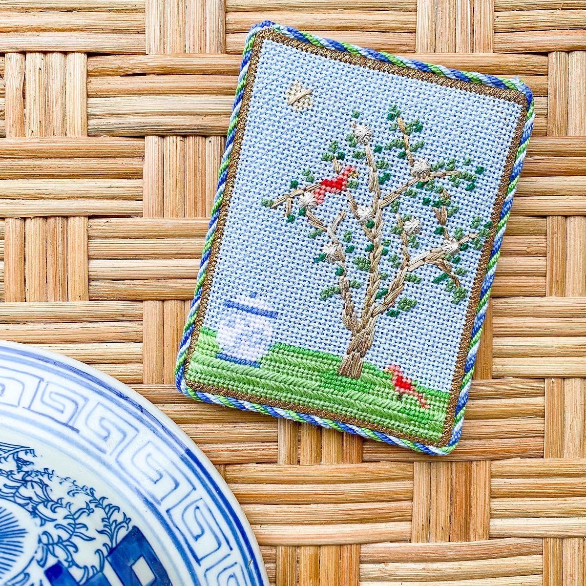 Chinoiserie Silk Screen - Blue Canvas
