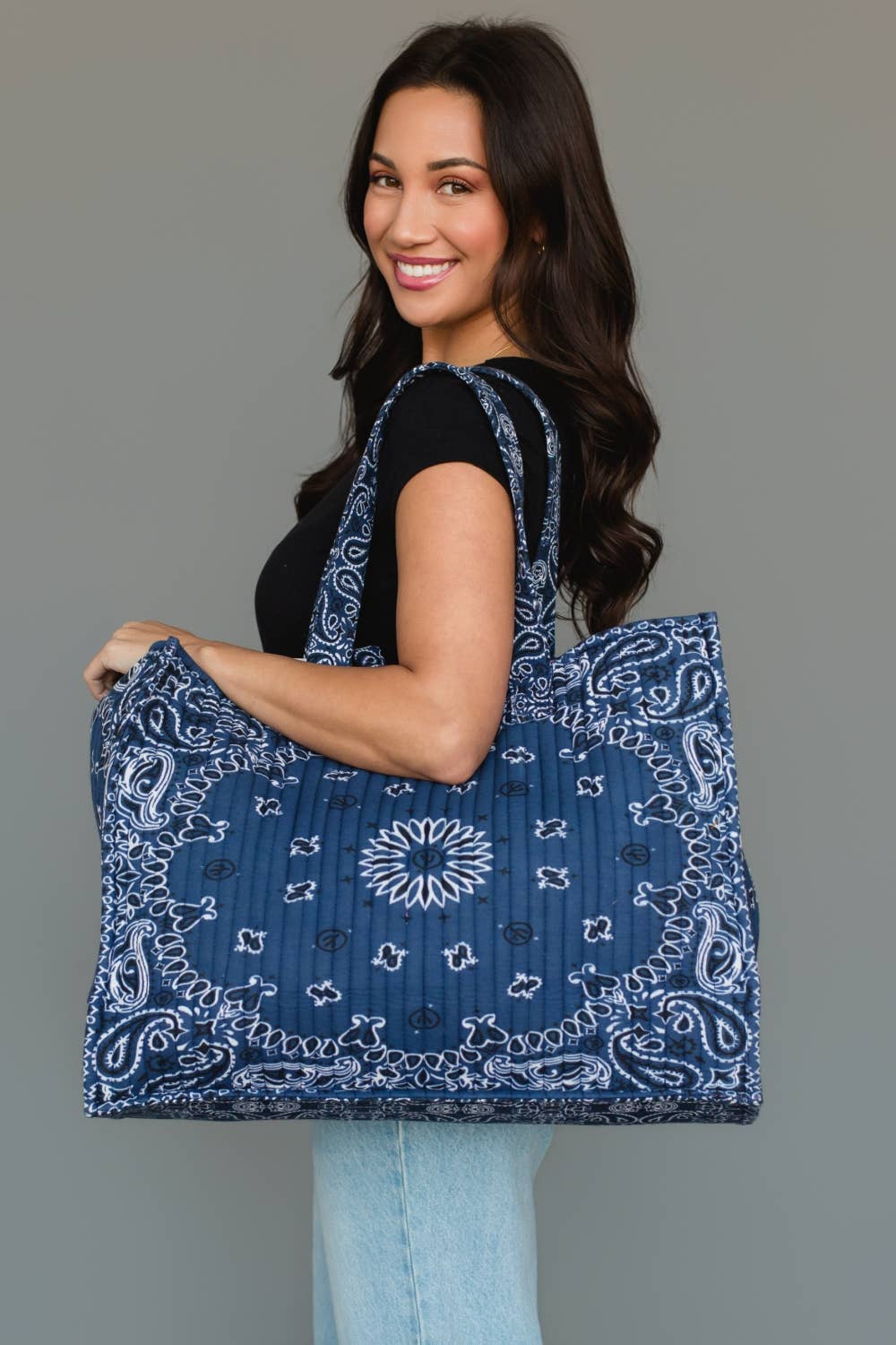 Dk. Blue Bandana Tote