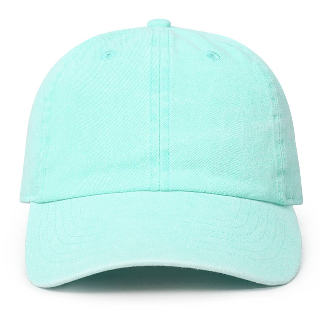 Pigment Dyed Cotton Baseball Dad Cap: GREEN / ONE SIZE