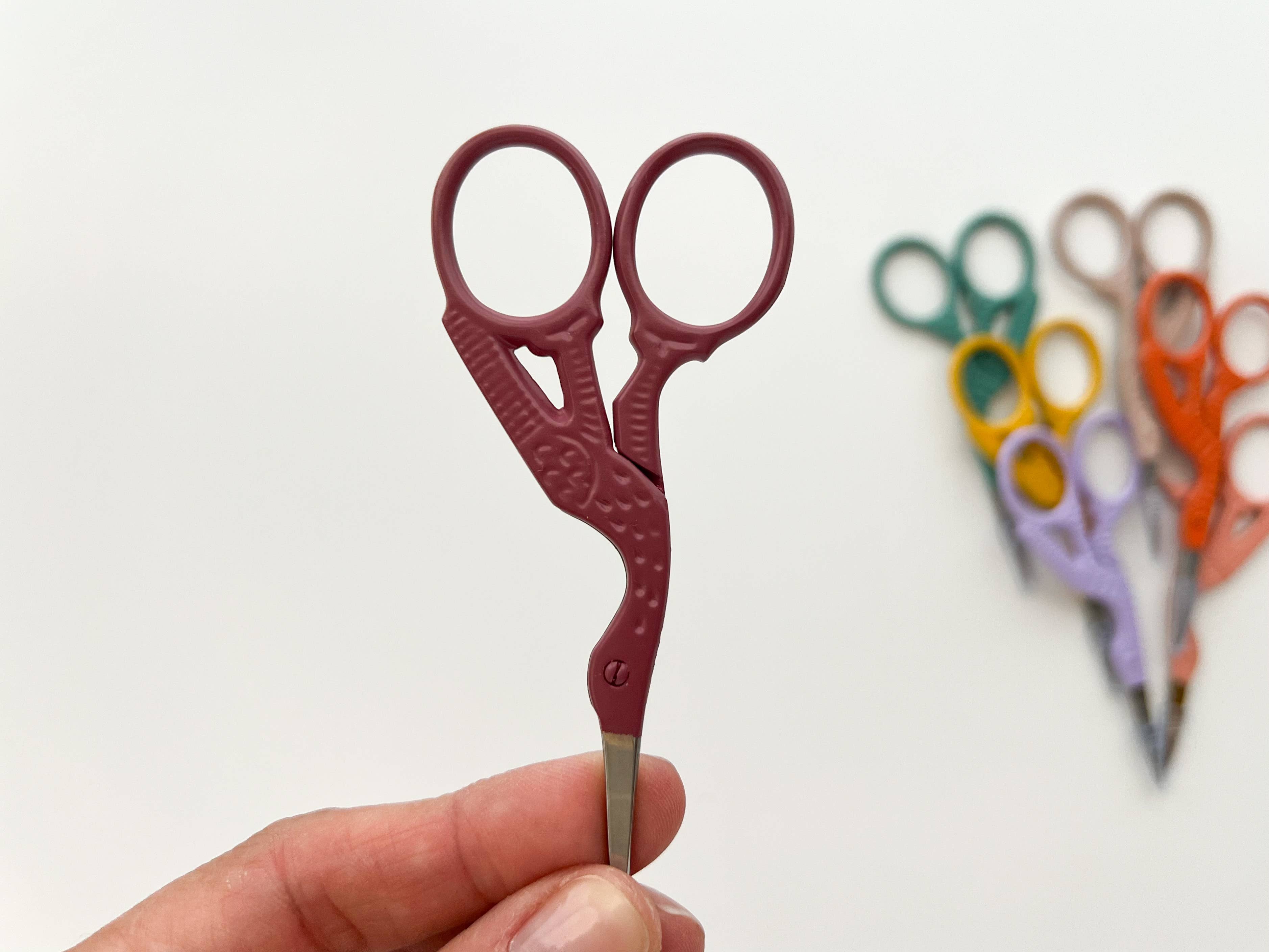 Bird scissors, small sewing scissors, stork scissors: Burnt orange
