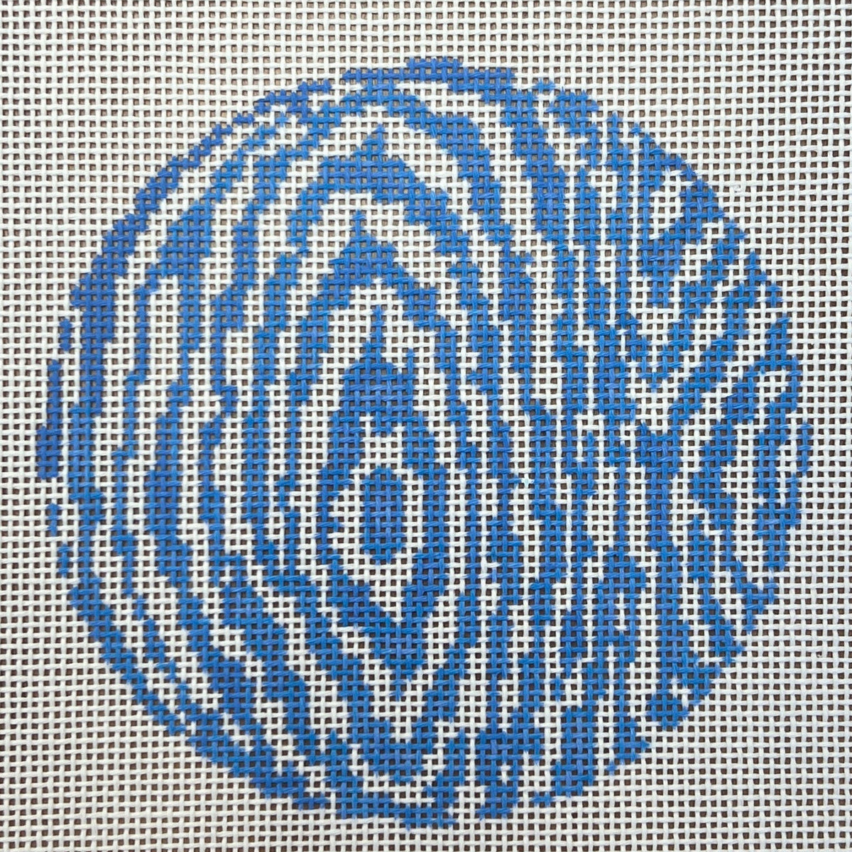 Faux Bois Round-Blue