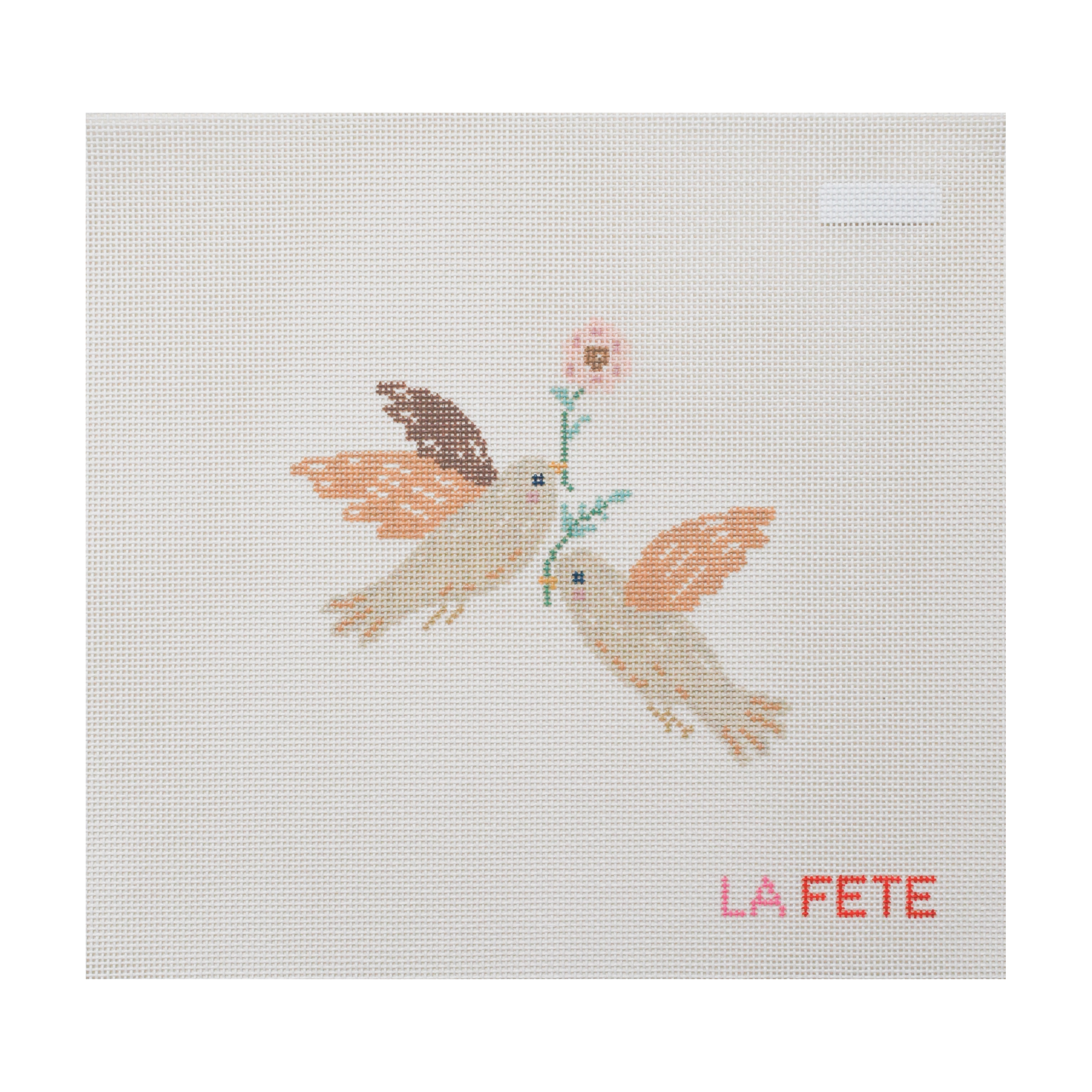12 Days Of Christmas - Two Turtle Doves Hand Painted Needlepoint Canvas