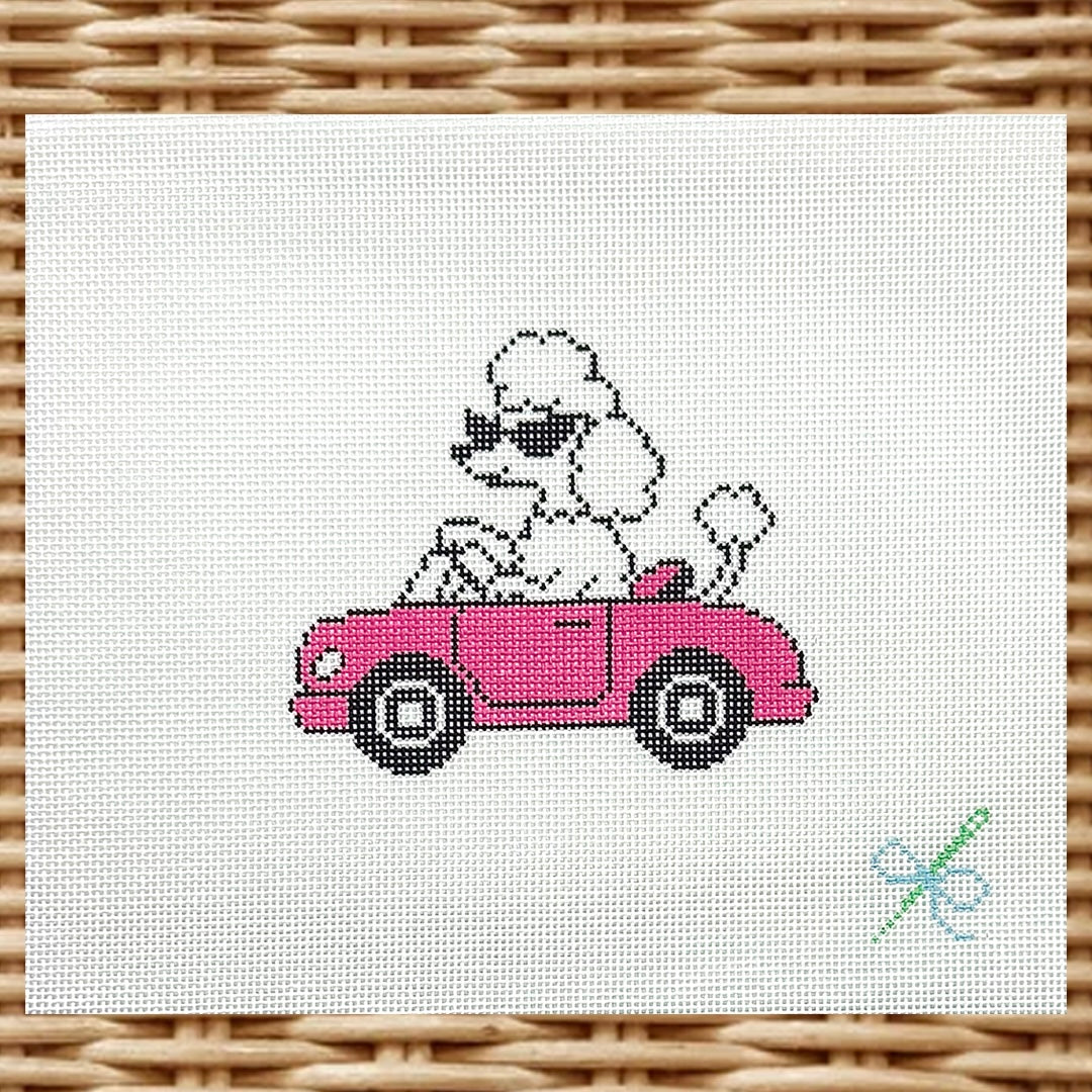 Poodle in Pink Convertible Canvas