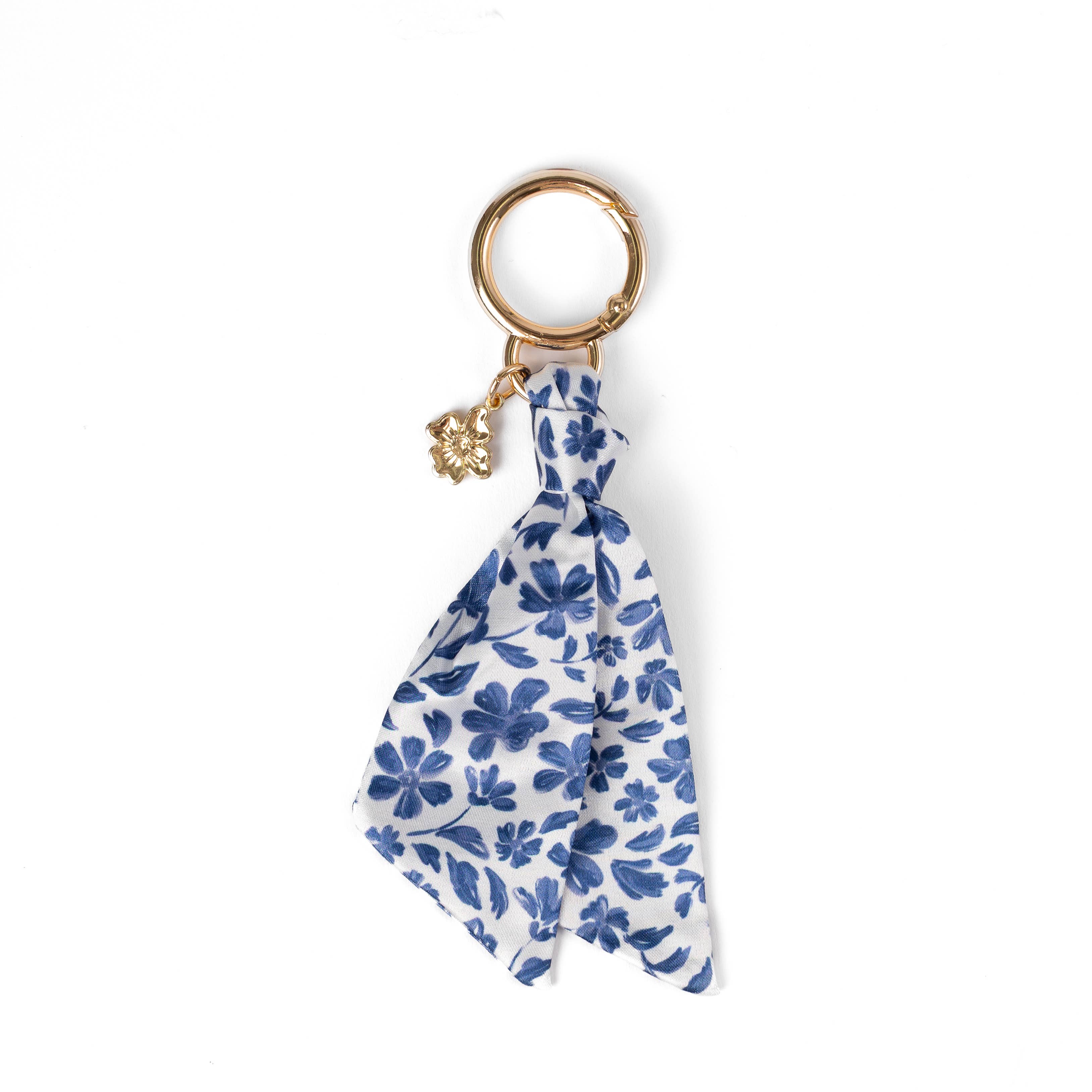 Floral Satin Keychain: Porcelain Floral