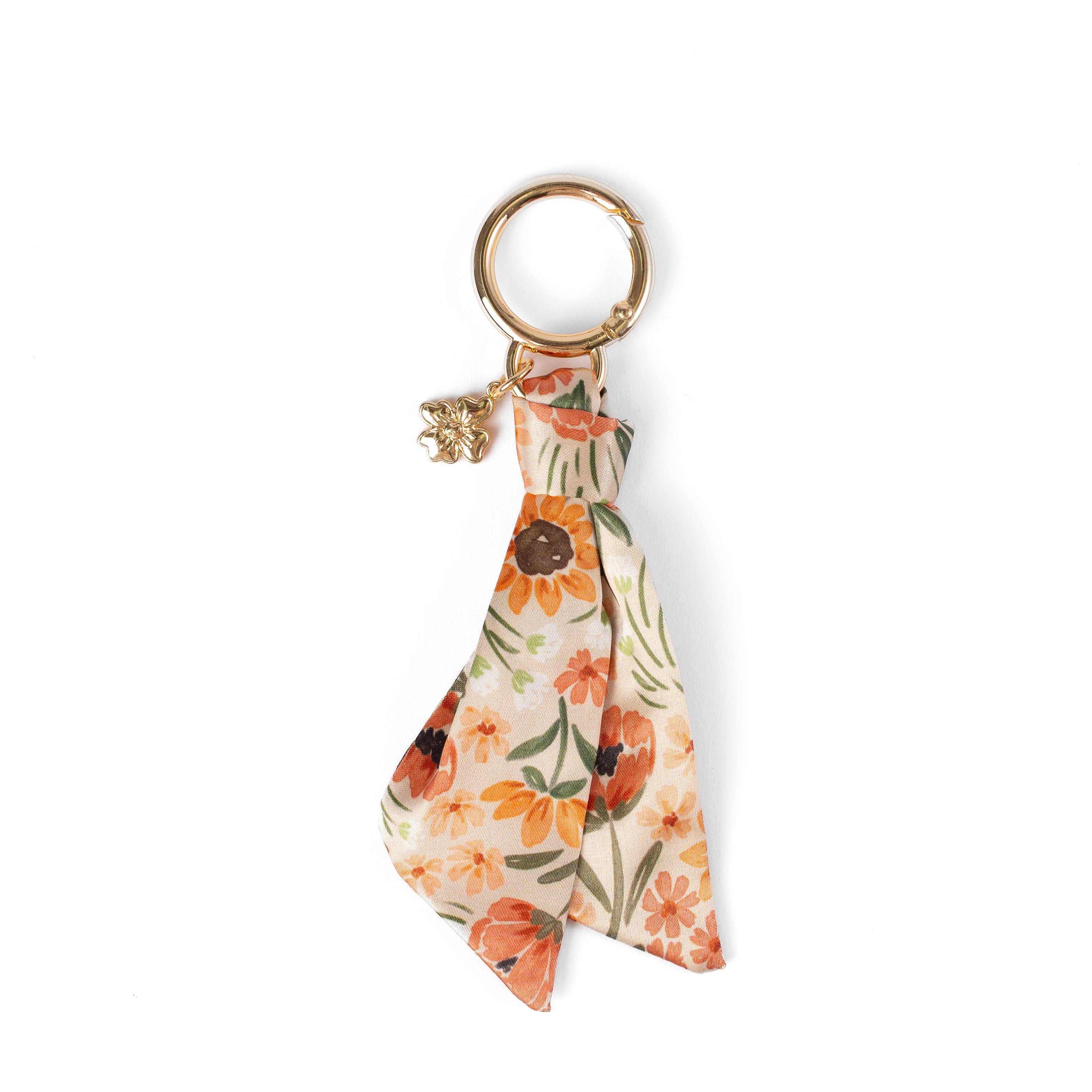 Floral Satin Keychain: Forget Me Not Sage