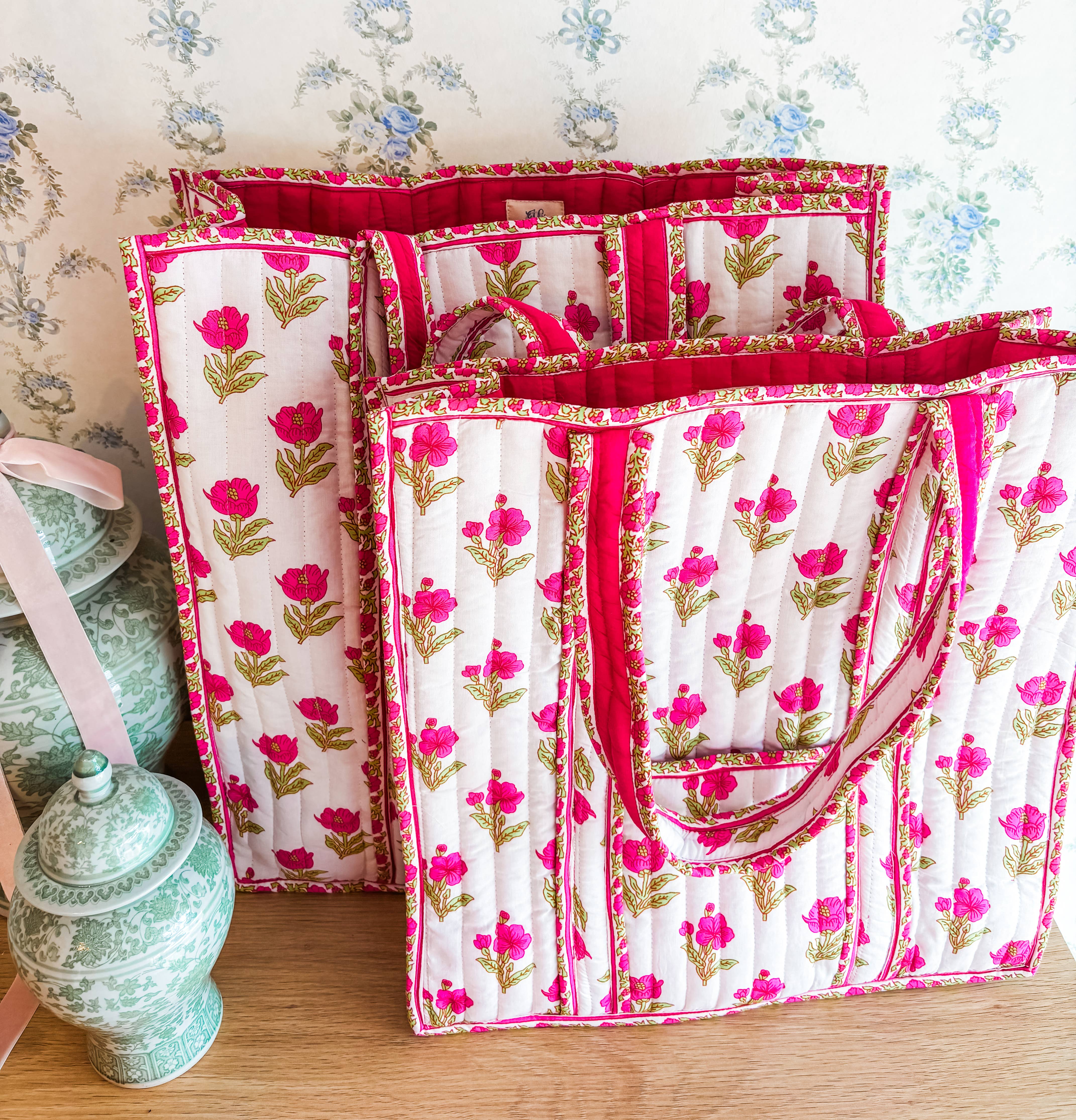 Magnolia Luxe | Large Quilted Tote Bag