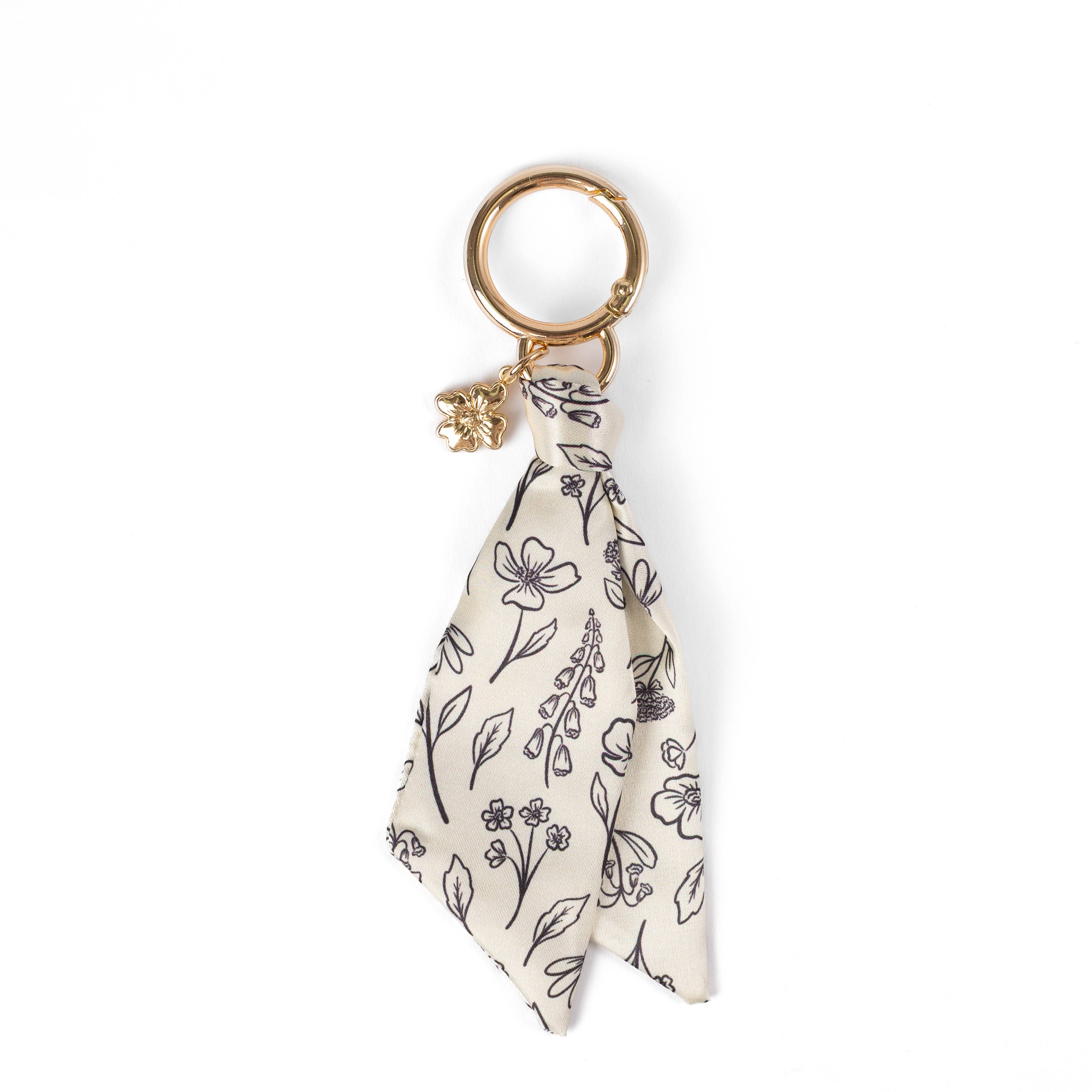 Floral Satin Keychain: Strawberry Patch