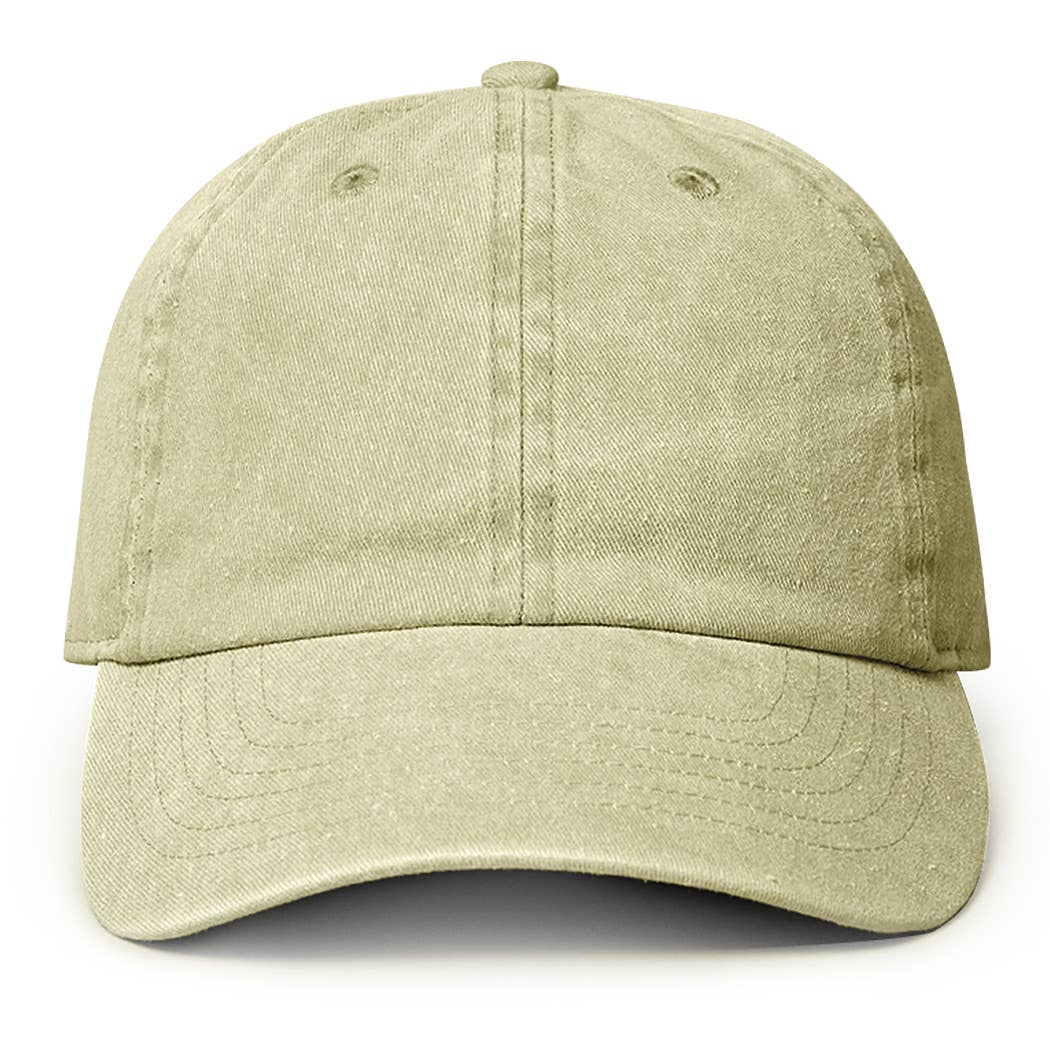 Pigment Dyed Cotton Baseball Dad Cap: GREEN / ONE SIZE