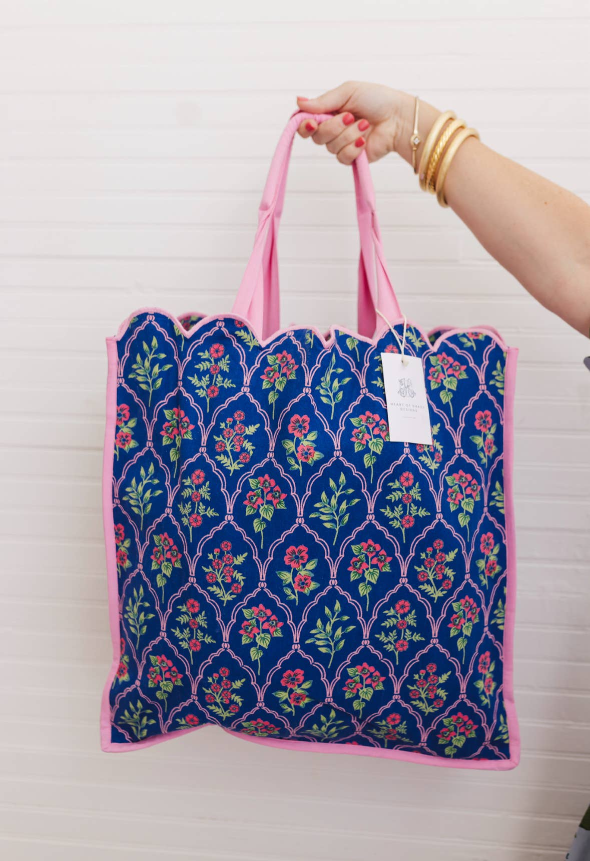 Midnight Luxe | Quilted Scalloped Large Tote Bag