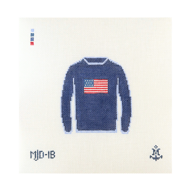 American Flag Sweater Canvas - Navy