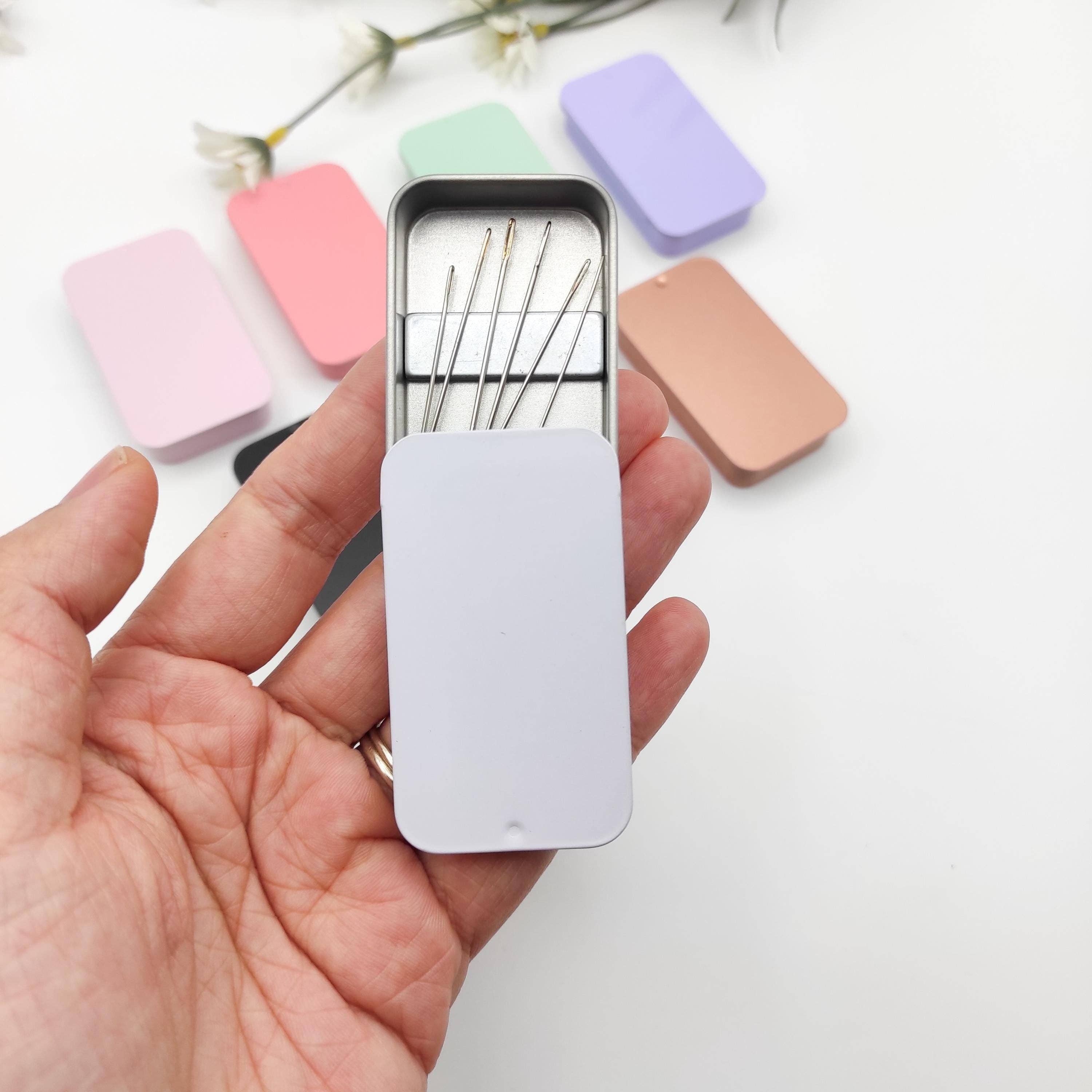 Modern Style Small Magnetic Tin Needle Case - Crafting Essential: Mint