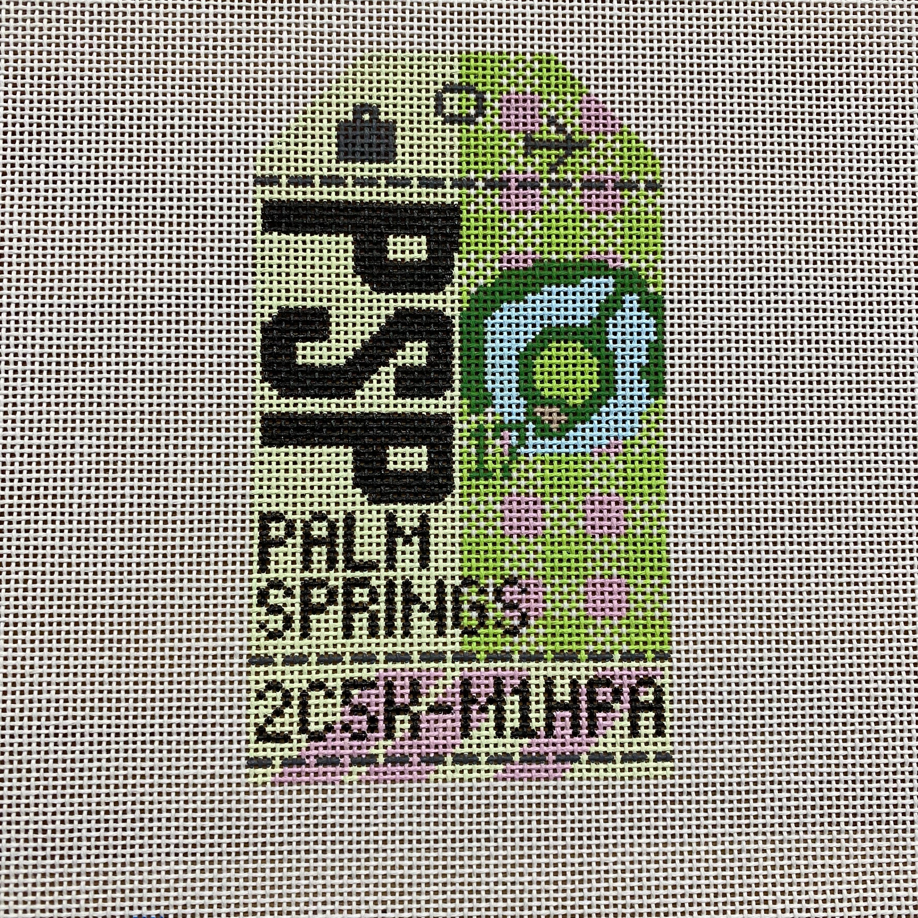 Palm Springs Vintage Travel Tag Canvas
