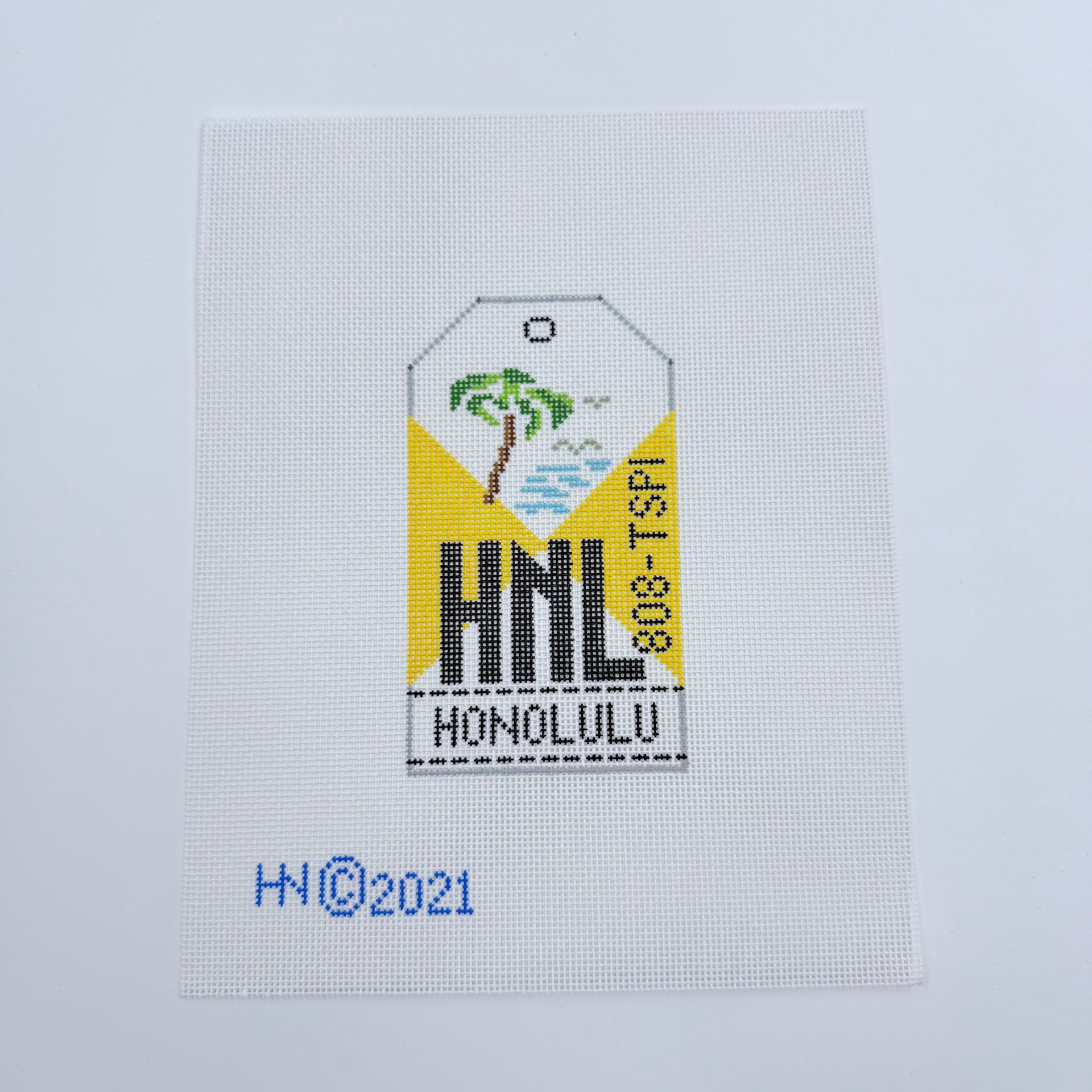 Honolulu Vintage Travel Tag Canvas