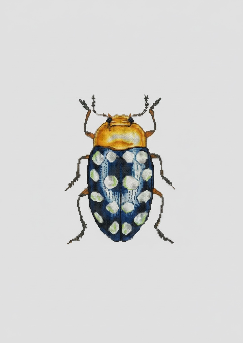 Little Bugs - Blue with White Dots Canvas