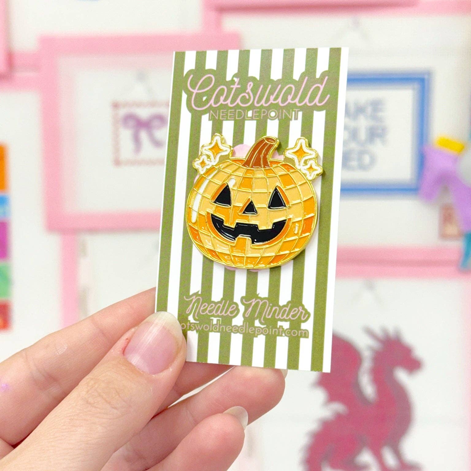 Jack-O'-Lantern Pumpkin Needle Minder | Halloween Magnetic Needle Minder