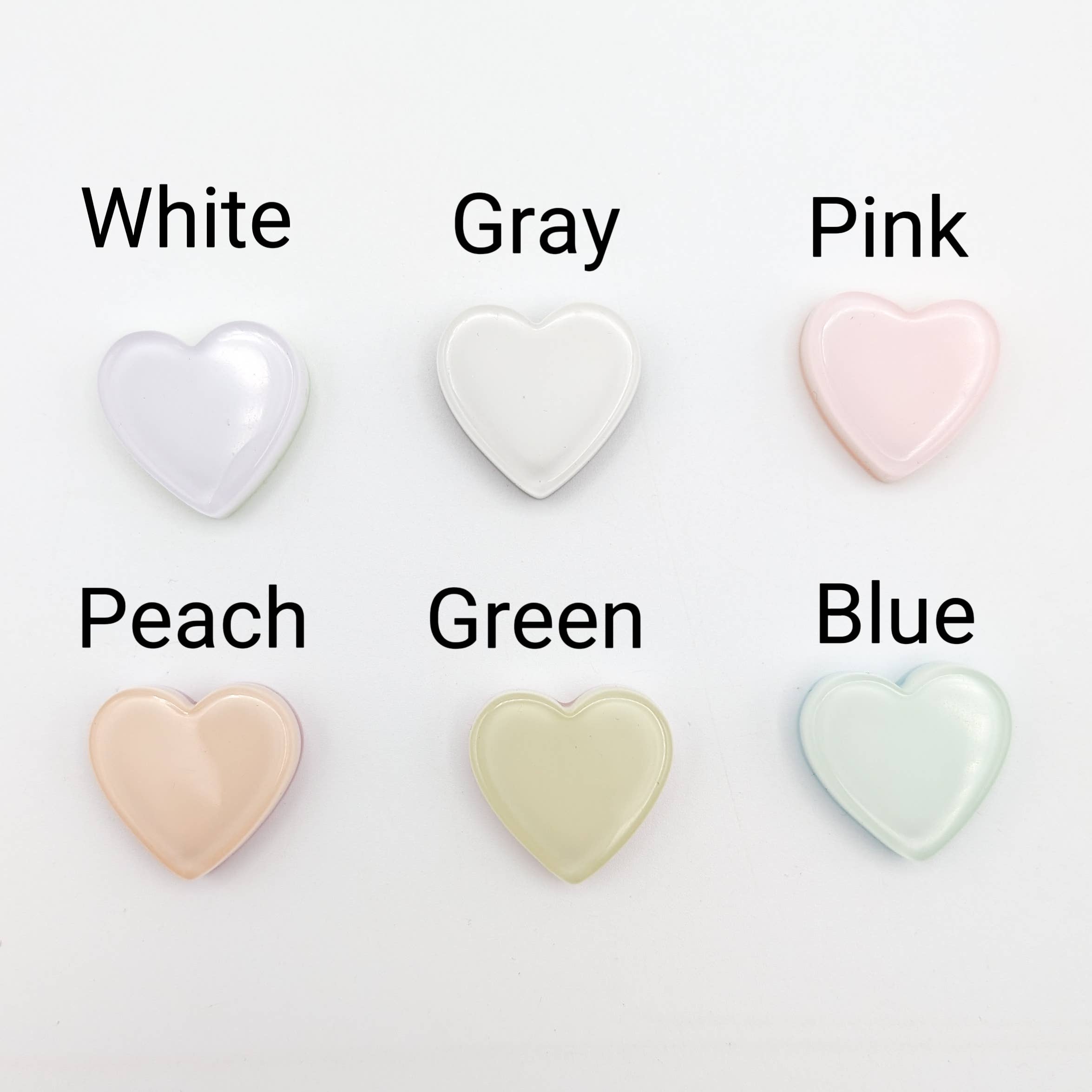 Round/Heart Pastel Color Medium size Needle Minder: White / Heart