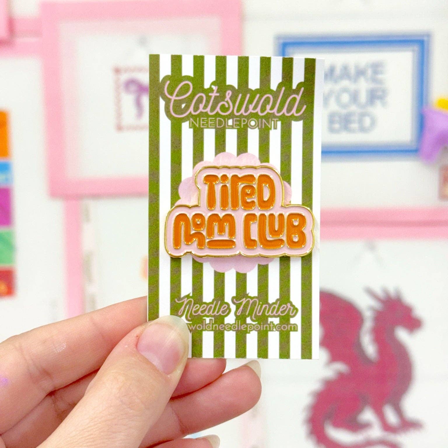 Tired Mom Club Needle Minder | Funny Magnetic Needle Minder