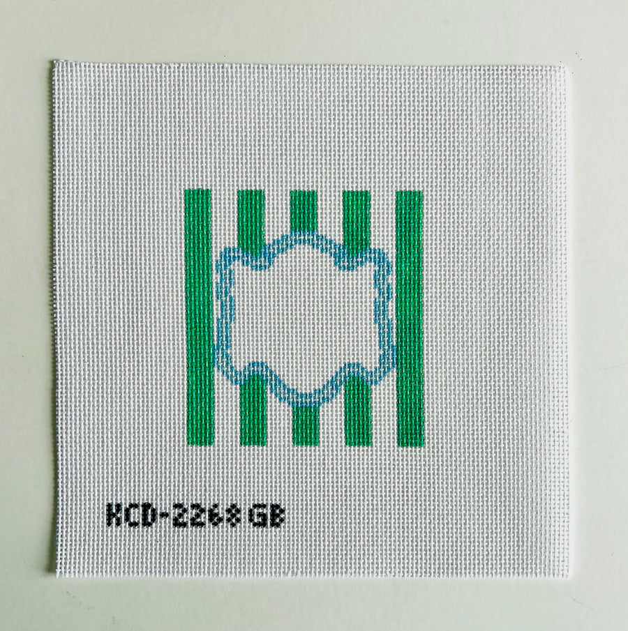 Monogram Striped Square - Green/Blue