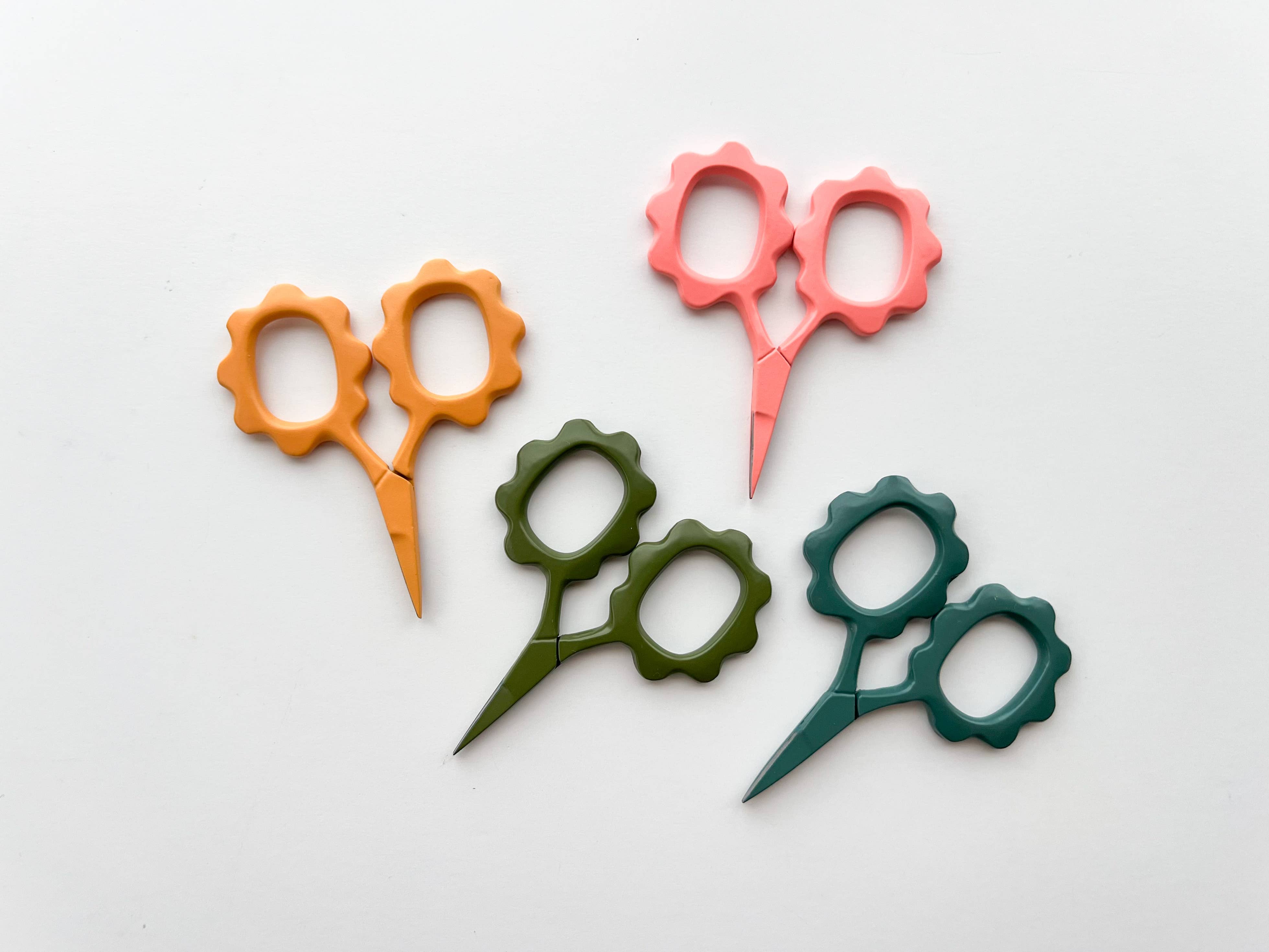 Small Flower scissors, tiny embroidery scissors: Dark Sage