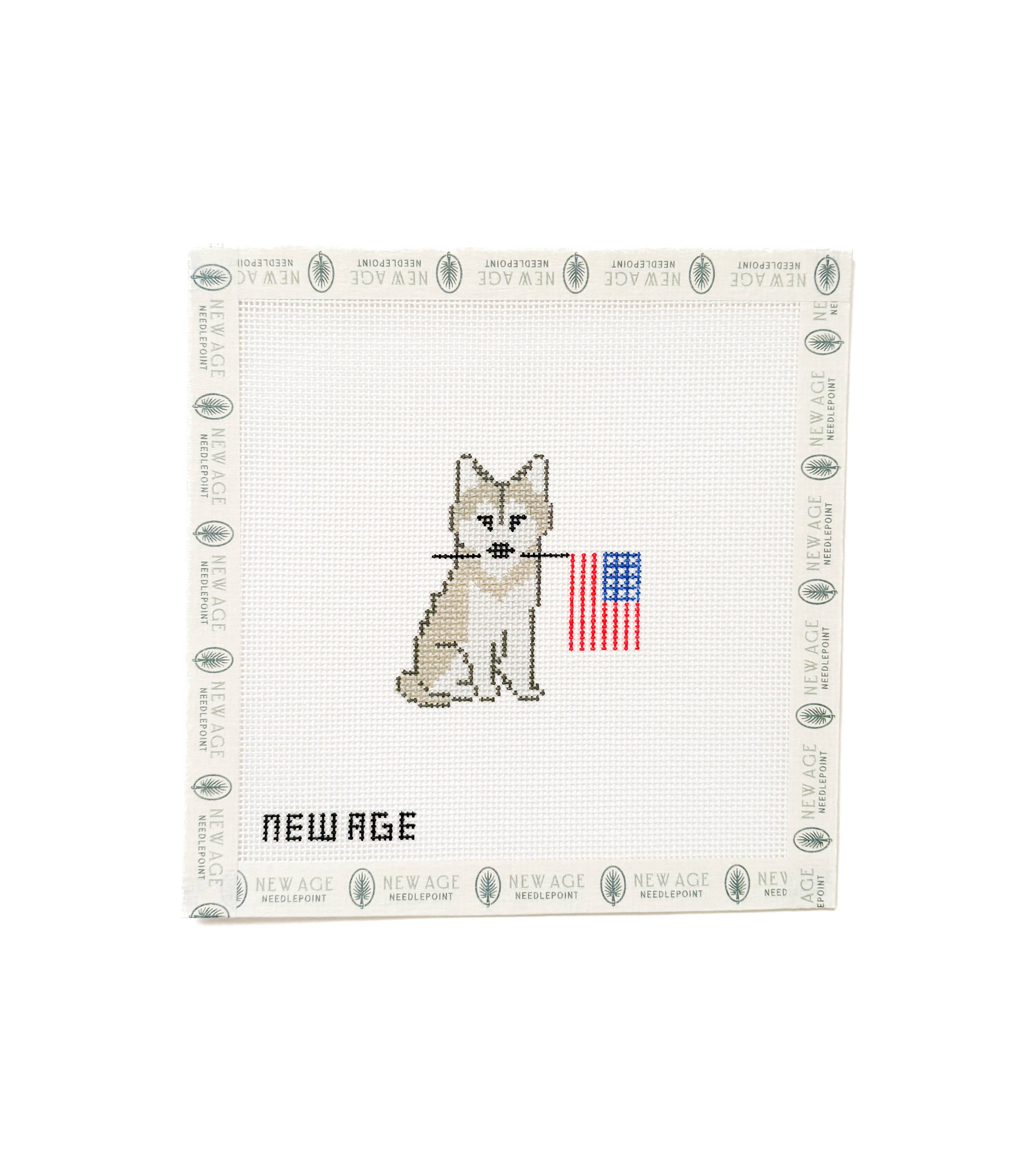Patriotic Husky Needlepoint Canvas