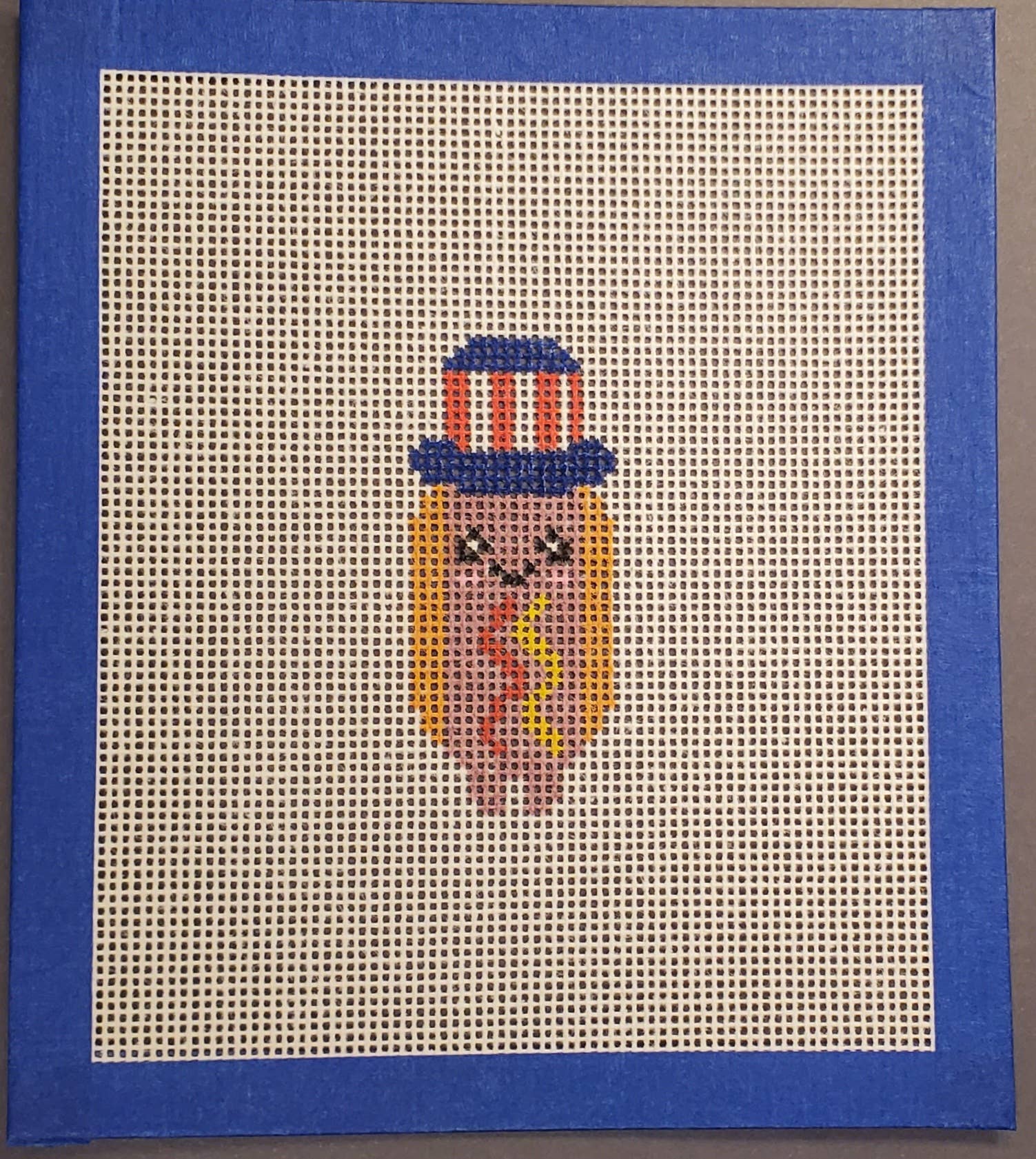 Needlepoint canvas hot dog Americana 4th of July series