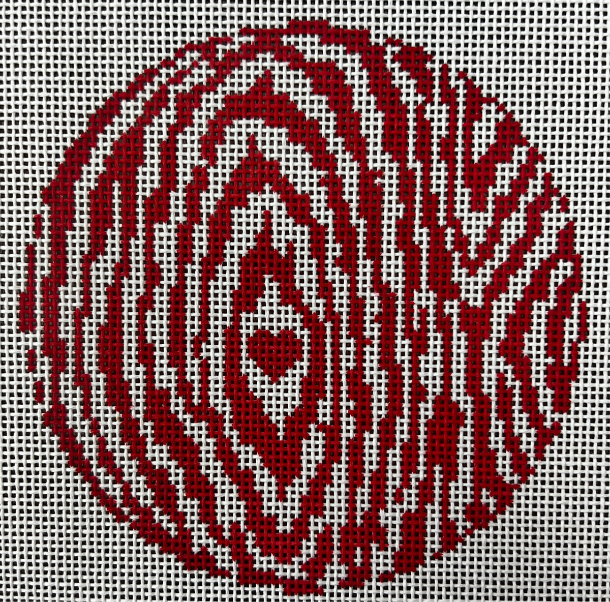 Faux Bois Round-Red
