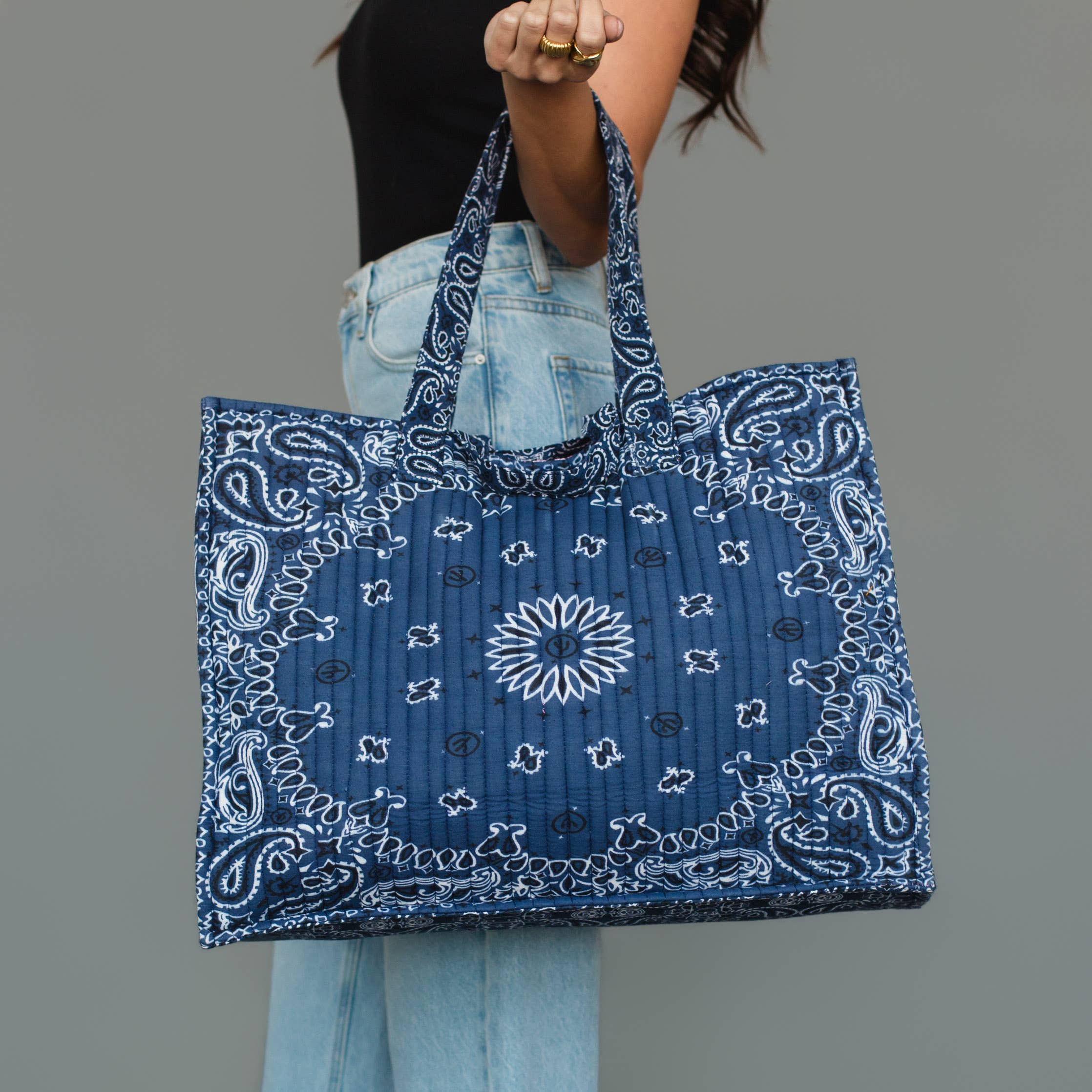 Dk. Blue Bandana Tote