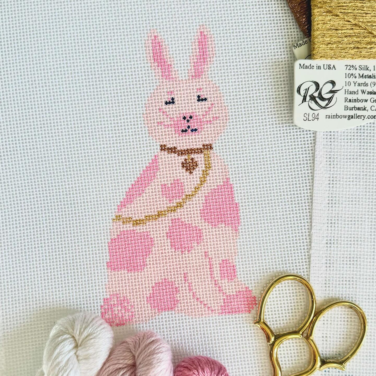 Cinoiserie Bunny PInk/Pink Canvas