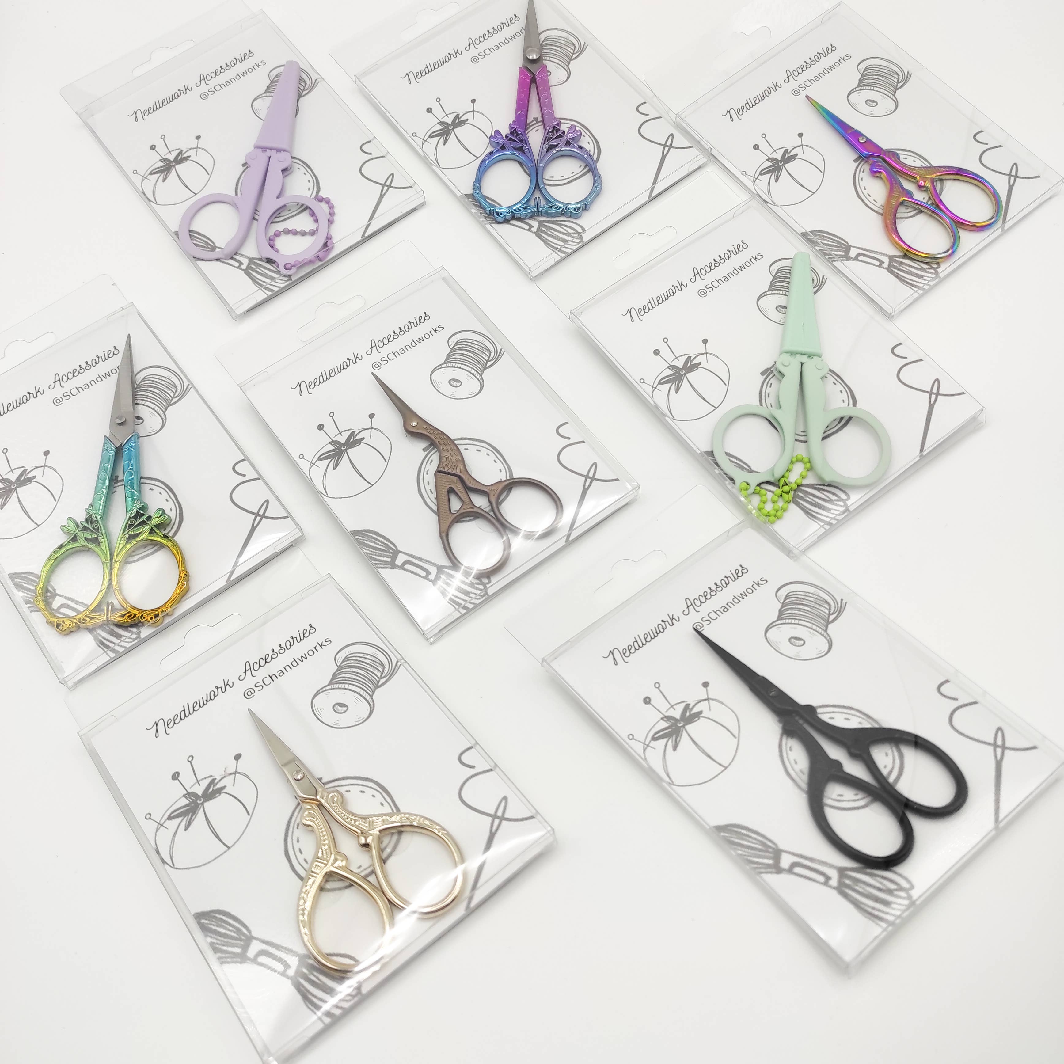 Portable folding scissors with sheath: Lavender